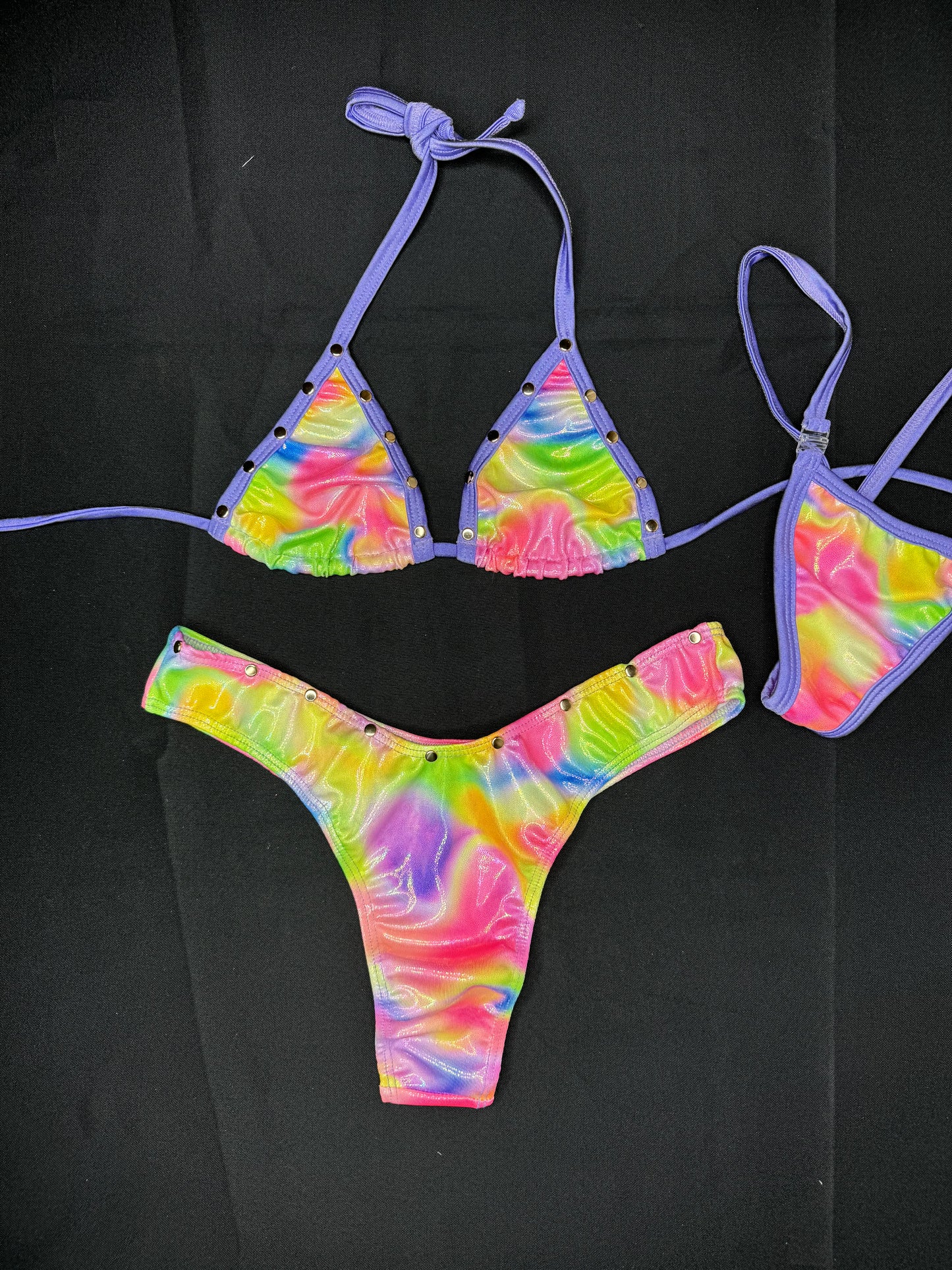 Mystic Lavender Purple/Multi Color Two-Piece Bikini Outfit