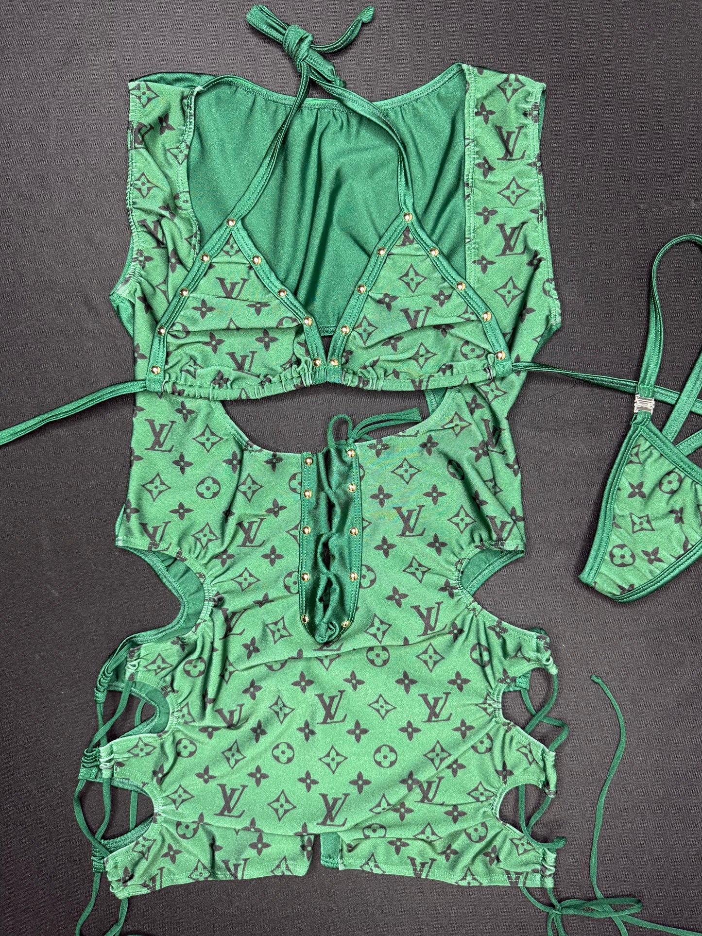 Kelly Green Designer Saint Patrick’s Day Sleeveless One-Piece Romper Lingerie Outfit