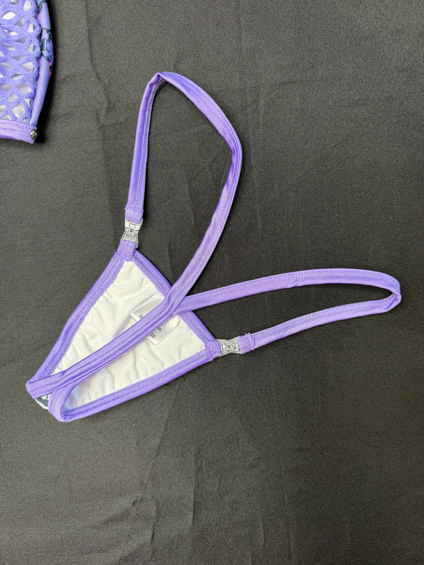Kuromi Spandex/Lavender Fishnet Tube-Top/Shorts Lingerie Outfit