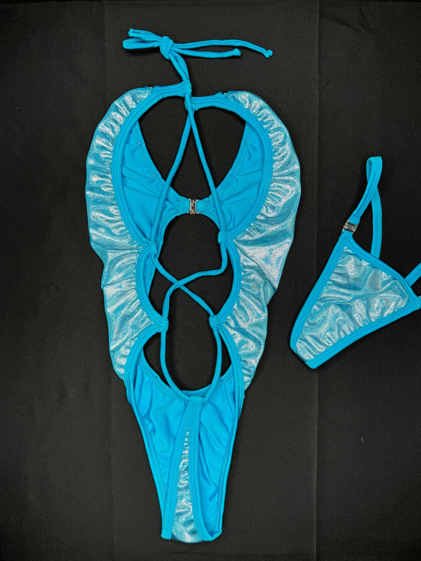 Mystic Blue One-Piece Exotic Dance Wear Outfit