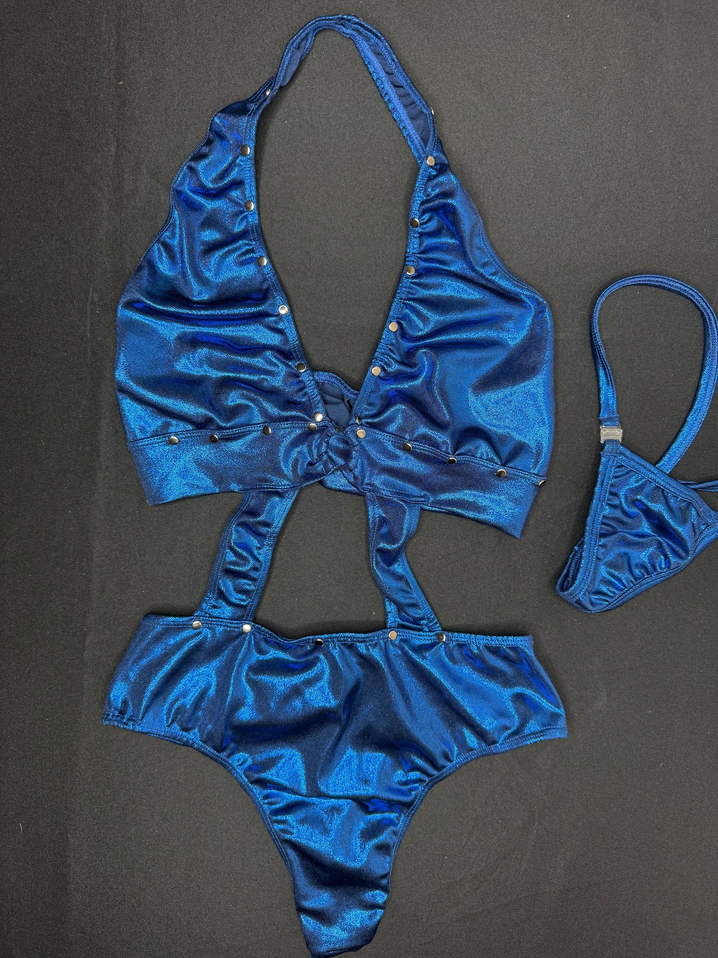 Royal Blue One-Piece Lingerie Outfit