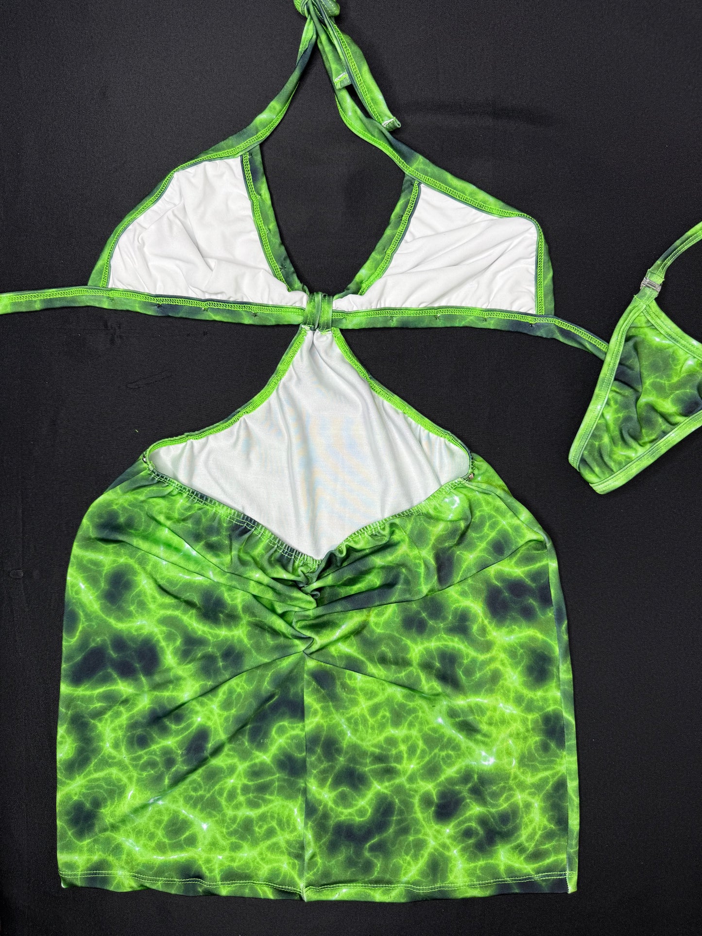 Cosmic Green One-Piece Dress Outfit
