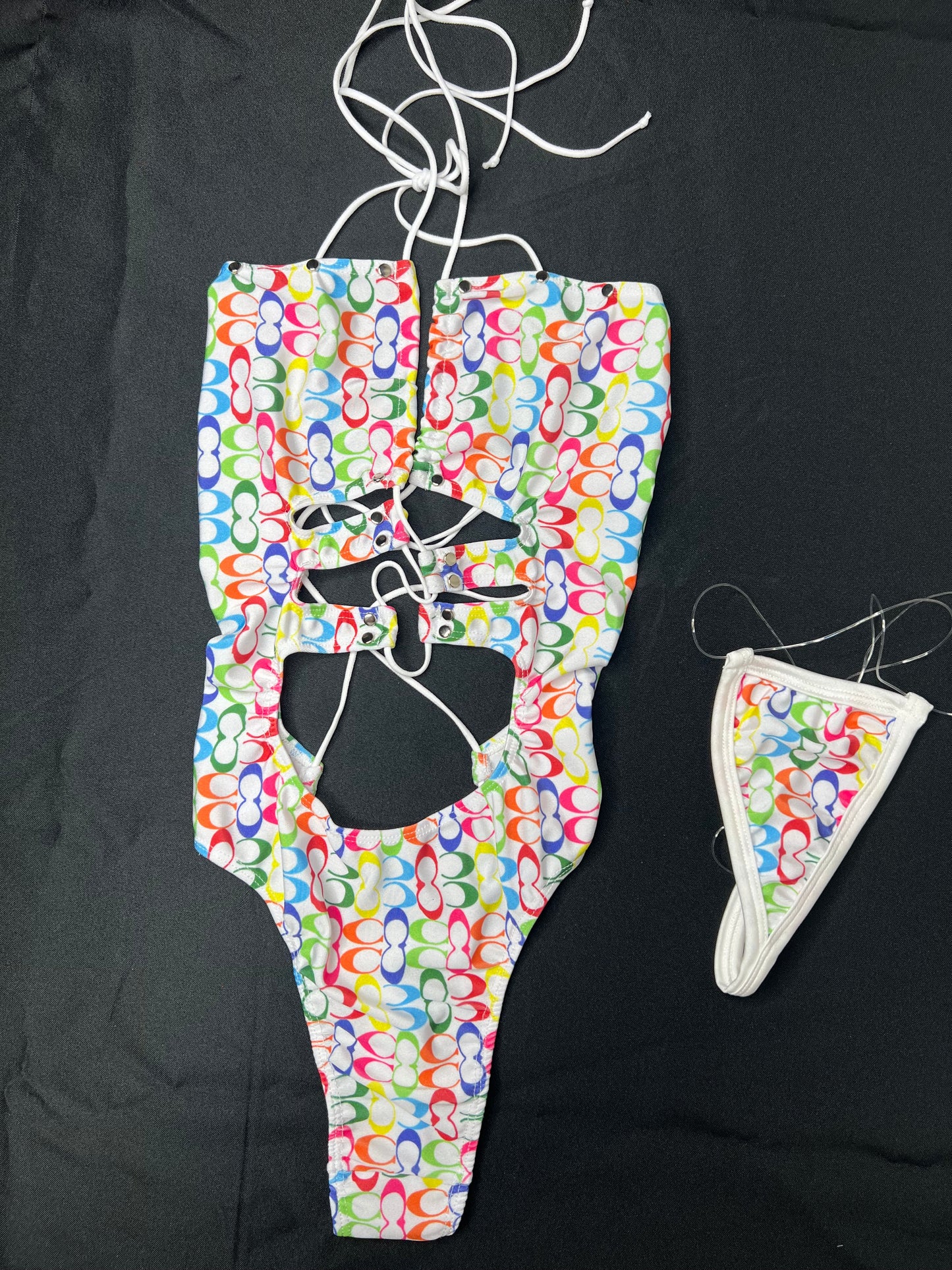 White Designer One-Piece Lingerie Outfit
