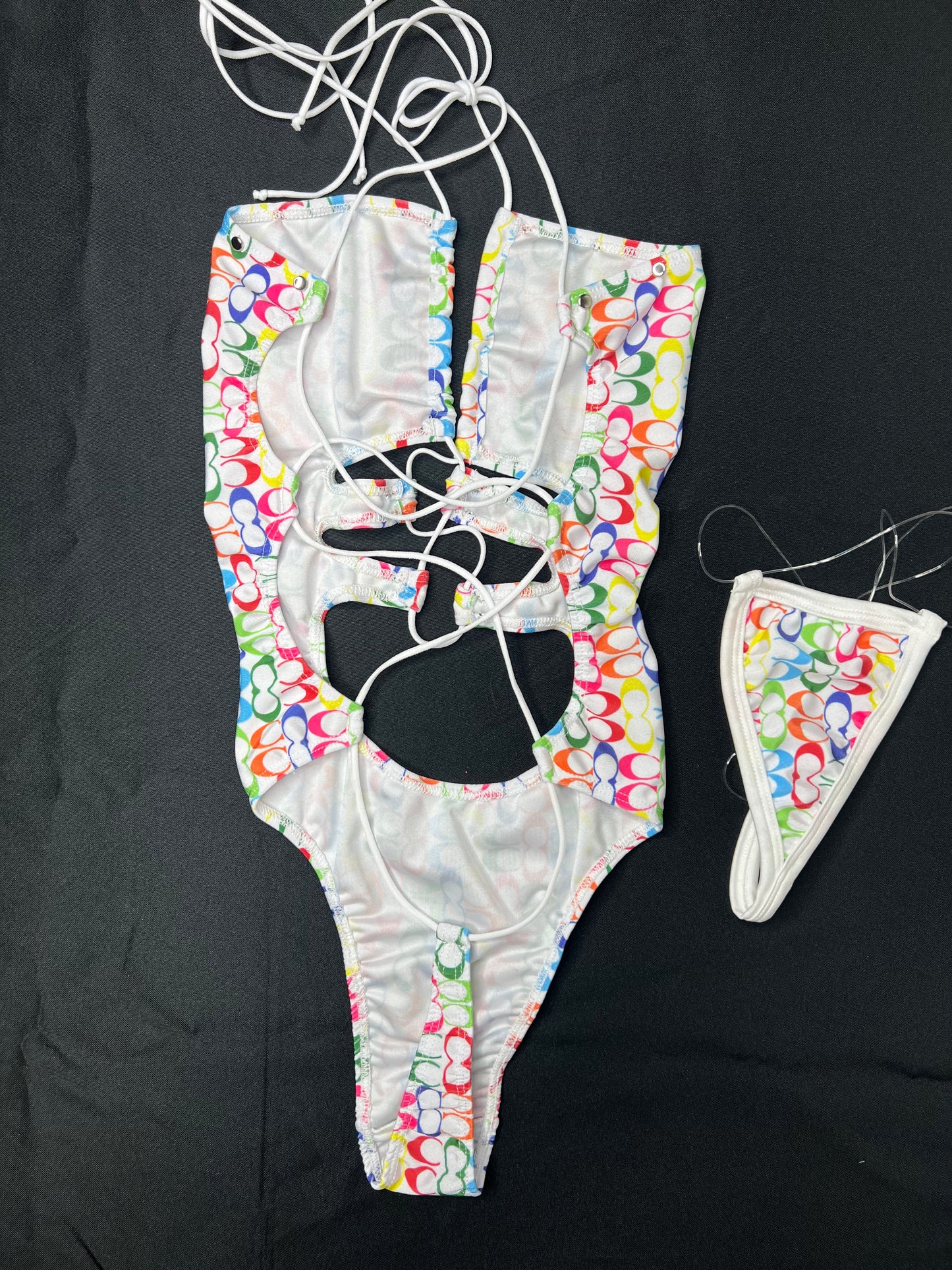 White Designer One-Piece Lingerie Outfit