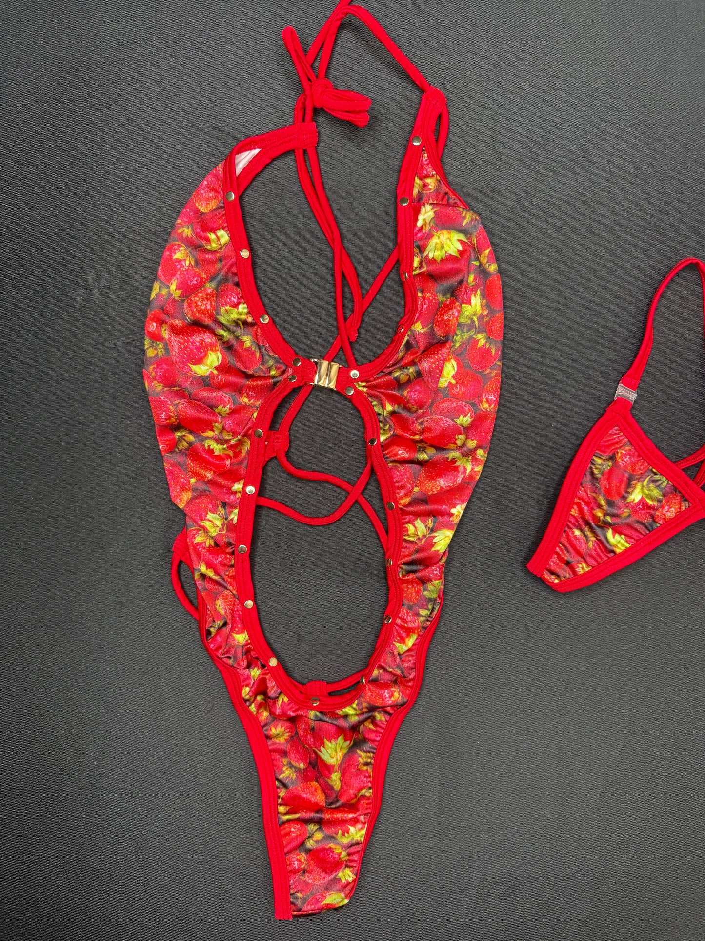 Strawberry One-Piece Lingerie Outfit