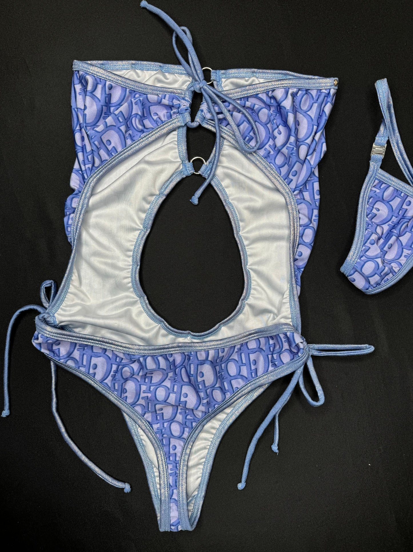 Lavender/Metallic Lavender One-Piece Exotic Dancer Outfit