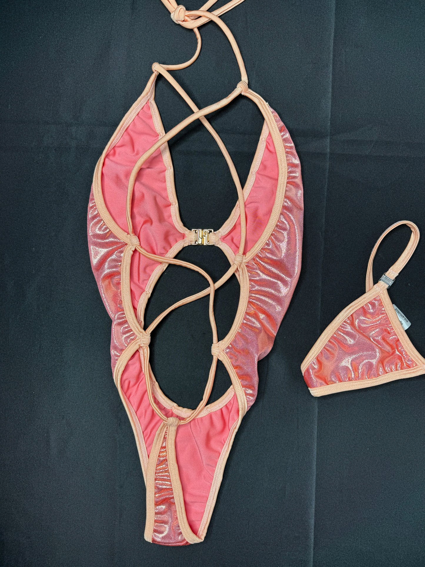 Mystic Orange/Pink One-Piece Exotic Dancer Outfit