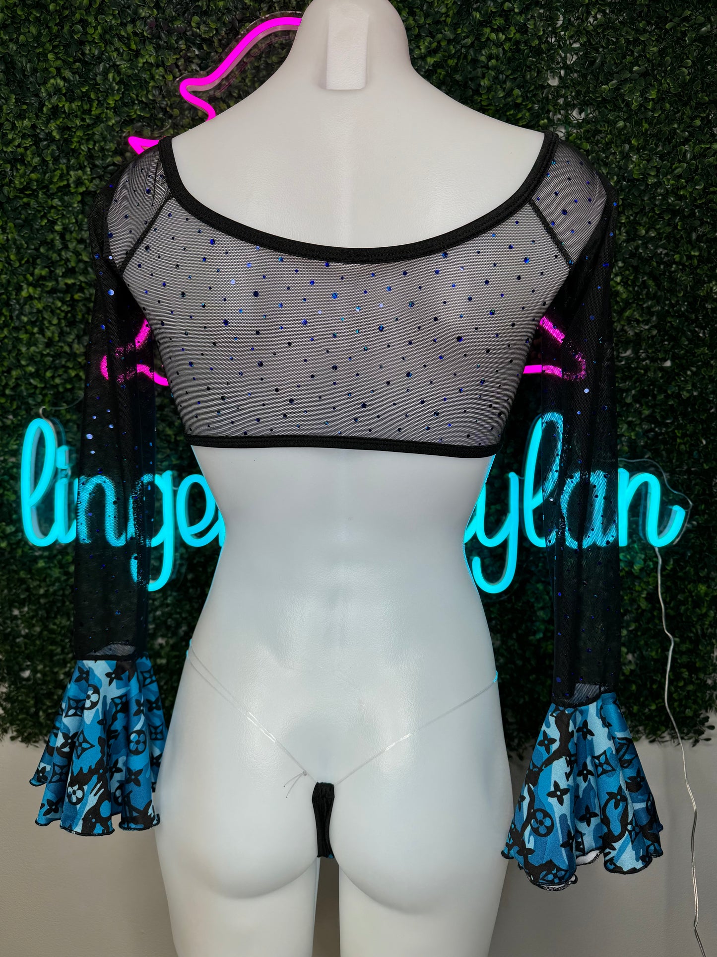 Winter Blue Camouflage Stripper Outfit