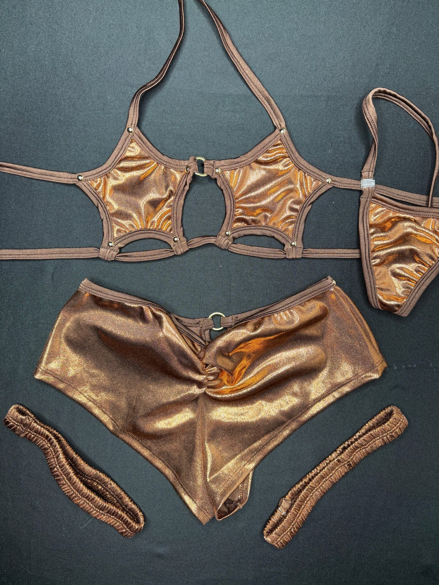 Bronze Star Bikini Top/Shorts Two-Piece Lingerie Outfit