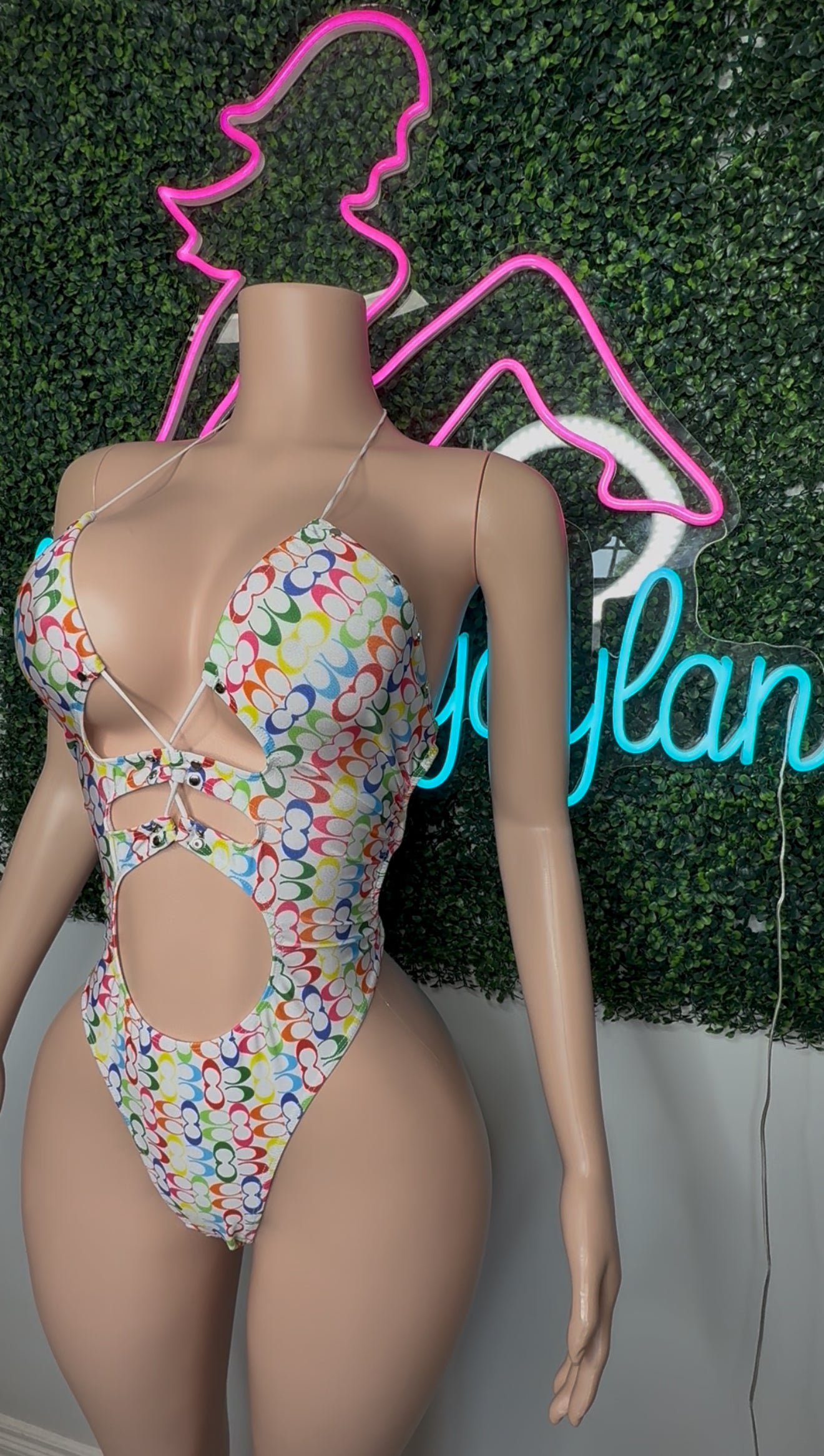 White Designer One-Piece Lingerie Outfit