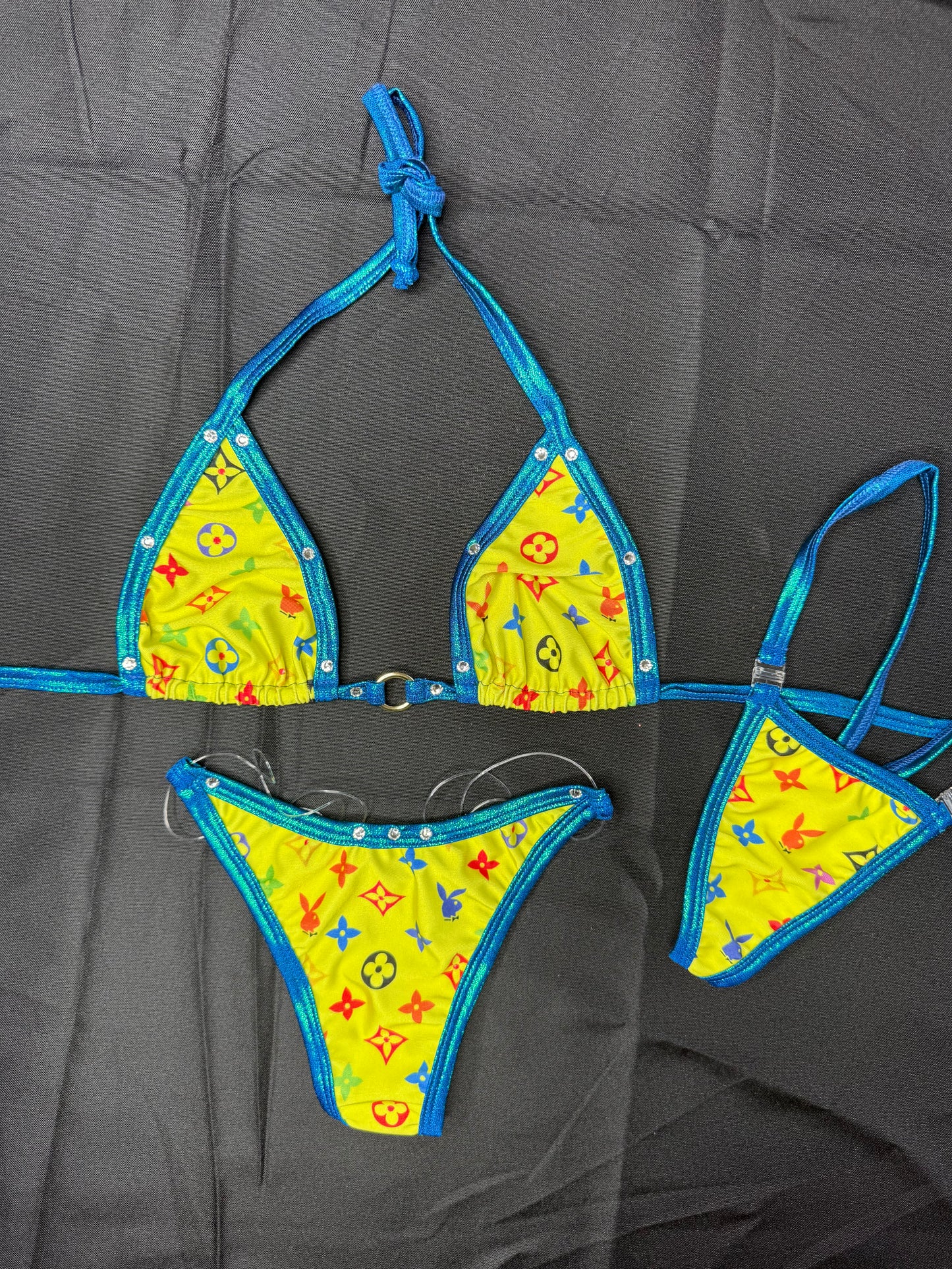 Yellow Bunny Designer Two-Piece Bikini Lingerie Outfit