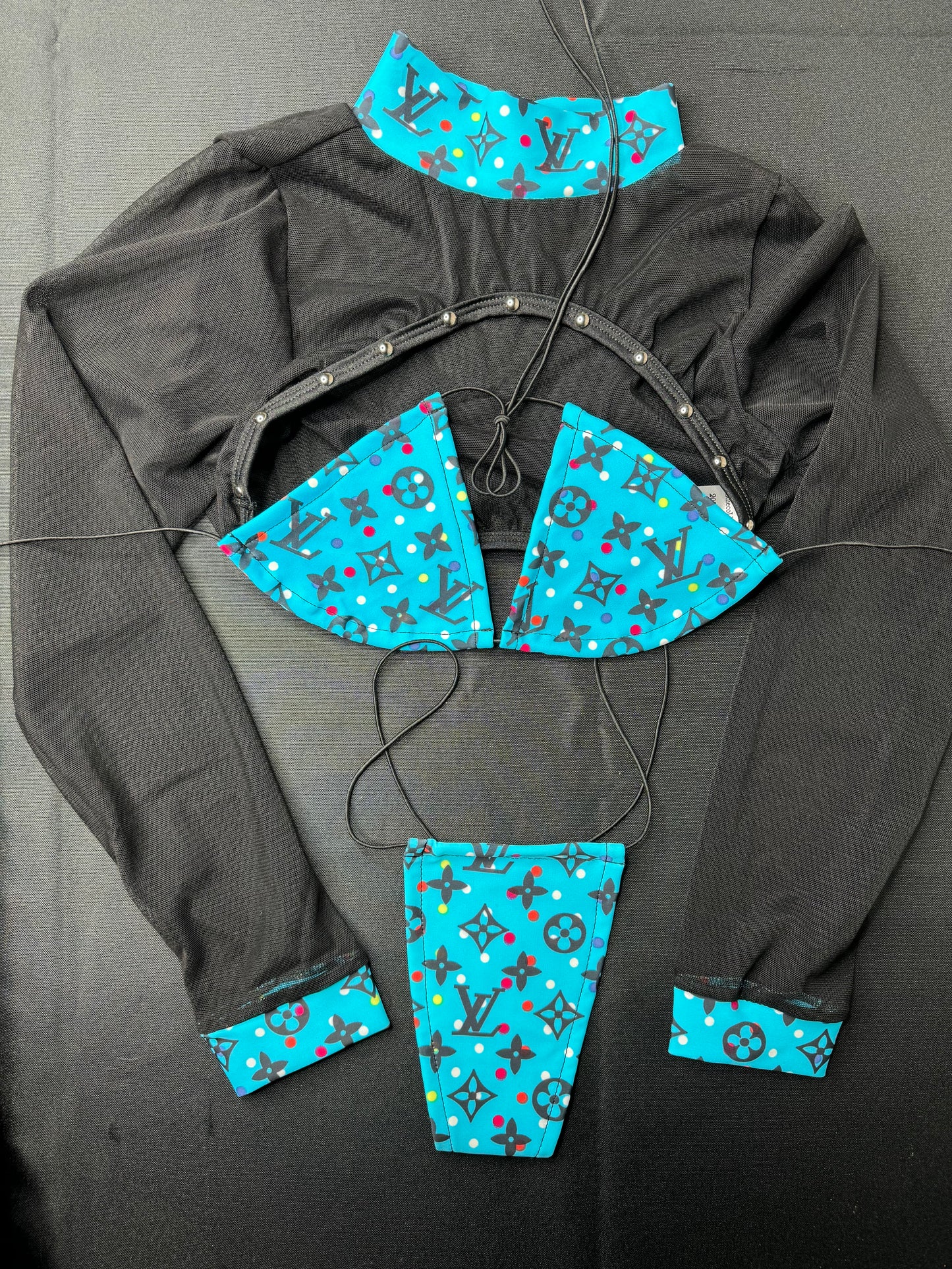 Baby Blue Three-Piece Stripper Outfit