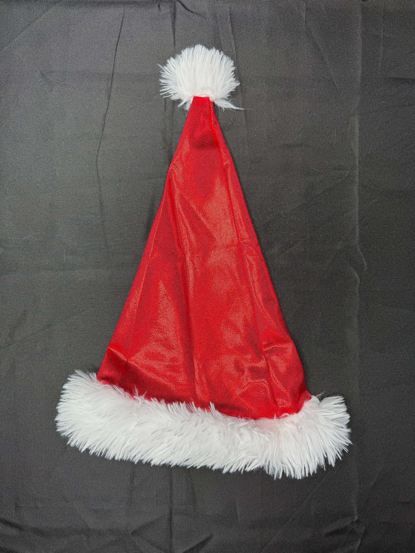 Red/White Spandex/Fur Three-Piece Bikini Top/Shorts With Hat Lingerie Outfit