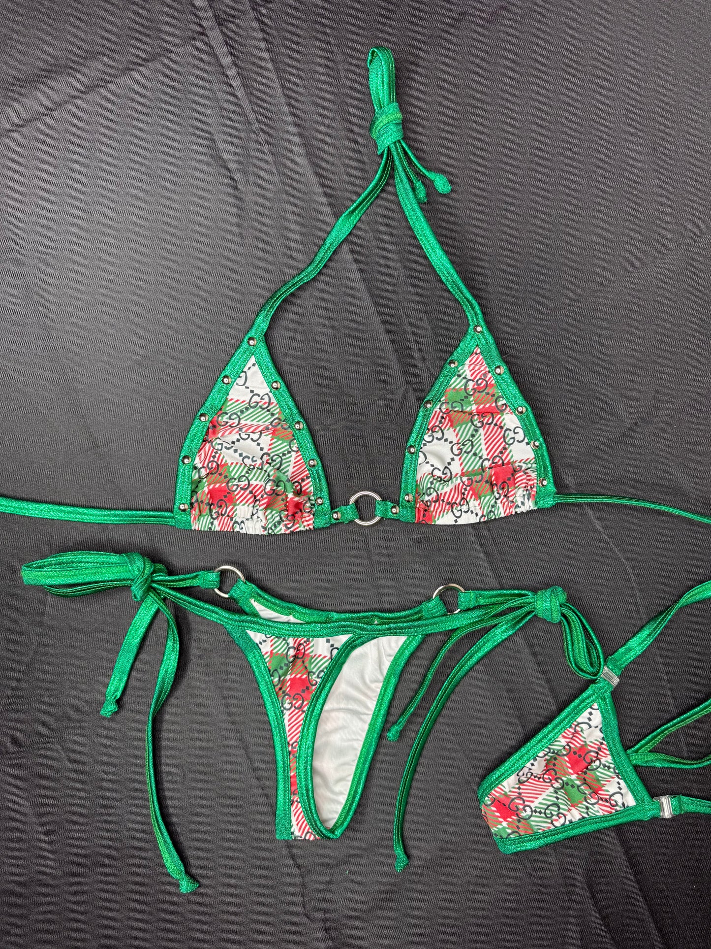 Designer Christmas Two-Piece Bikini Lingerie Outfit