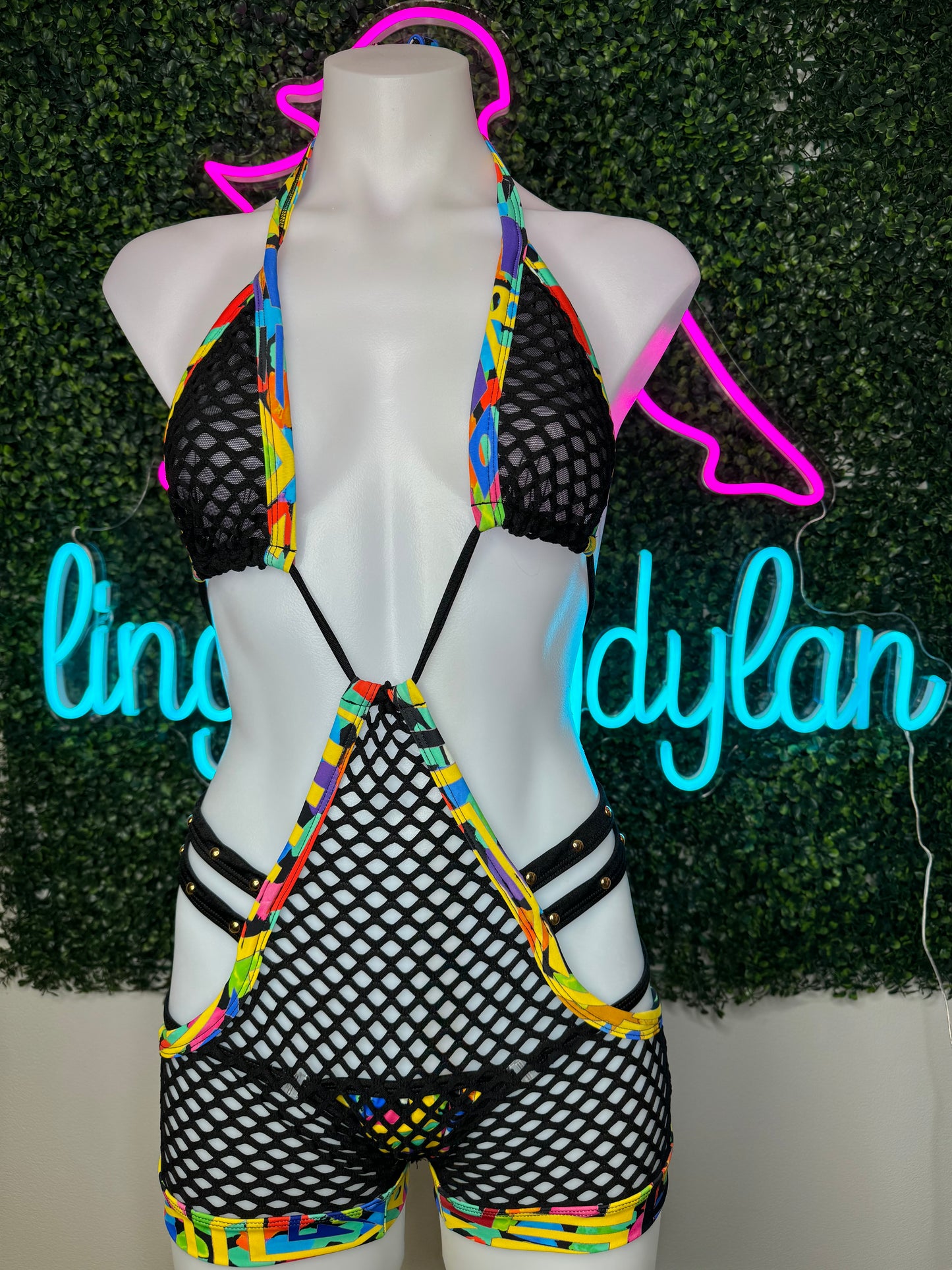 Neon Green One-Piece Stripper Outfit