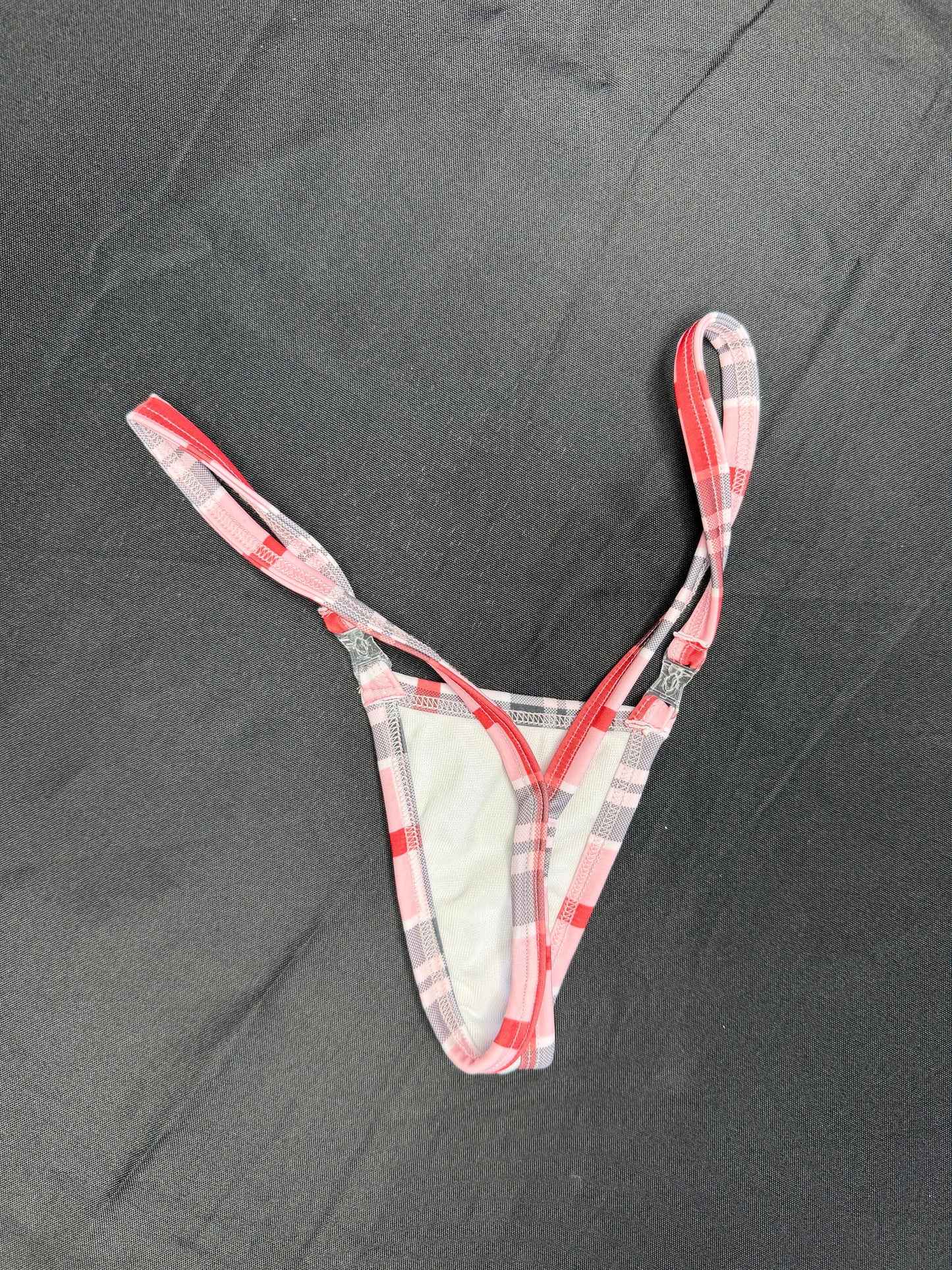 Baby Pink/White Plaid Bikini Top/Skirt/Tie School Girl Outfit