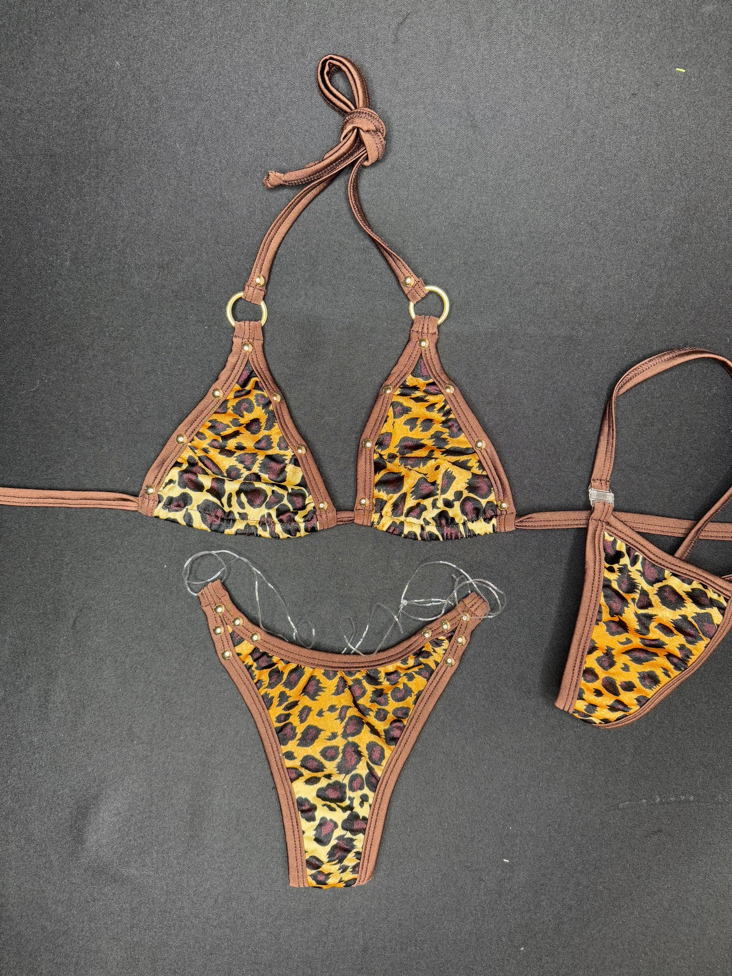 Cheetah Animal Print Two-Piece Bikini Lingerie Outfit