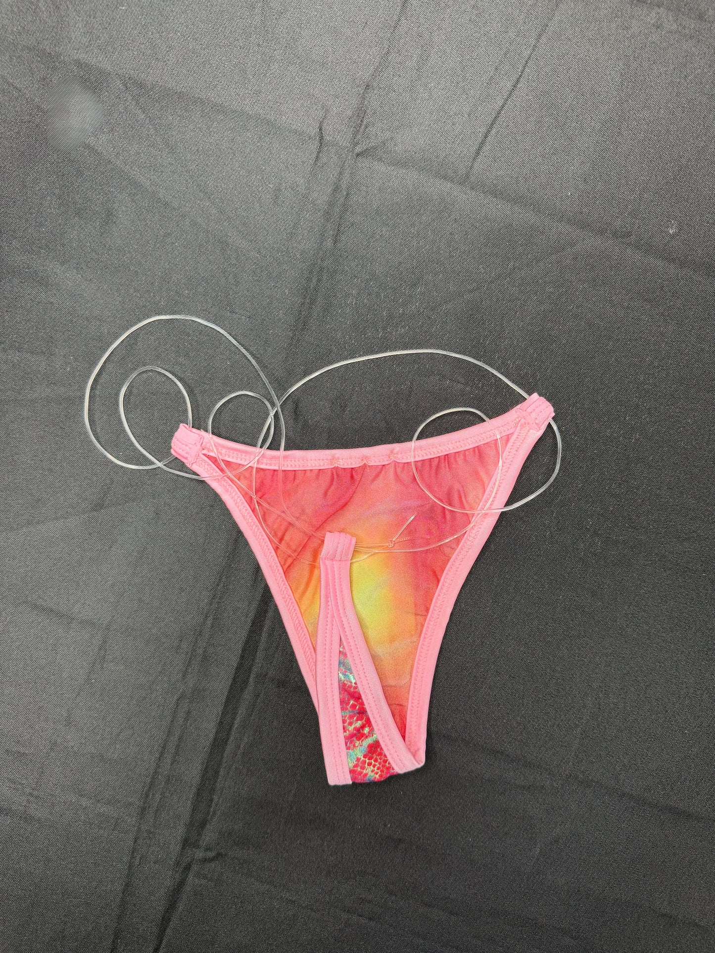 Baby Pink/Animal Print Spandex Bikini/Shorts Lingerie Outfit