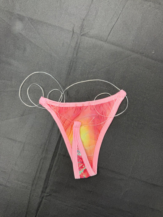 Baby Pink/Animal Print Spandex Bikini/Shorts Lingerie Outfit