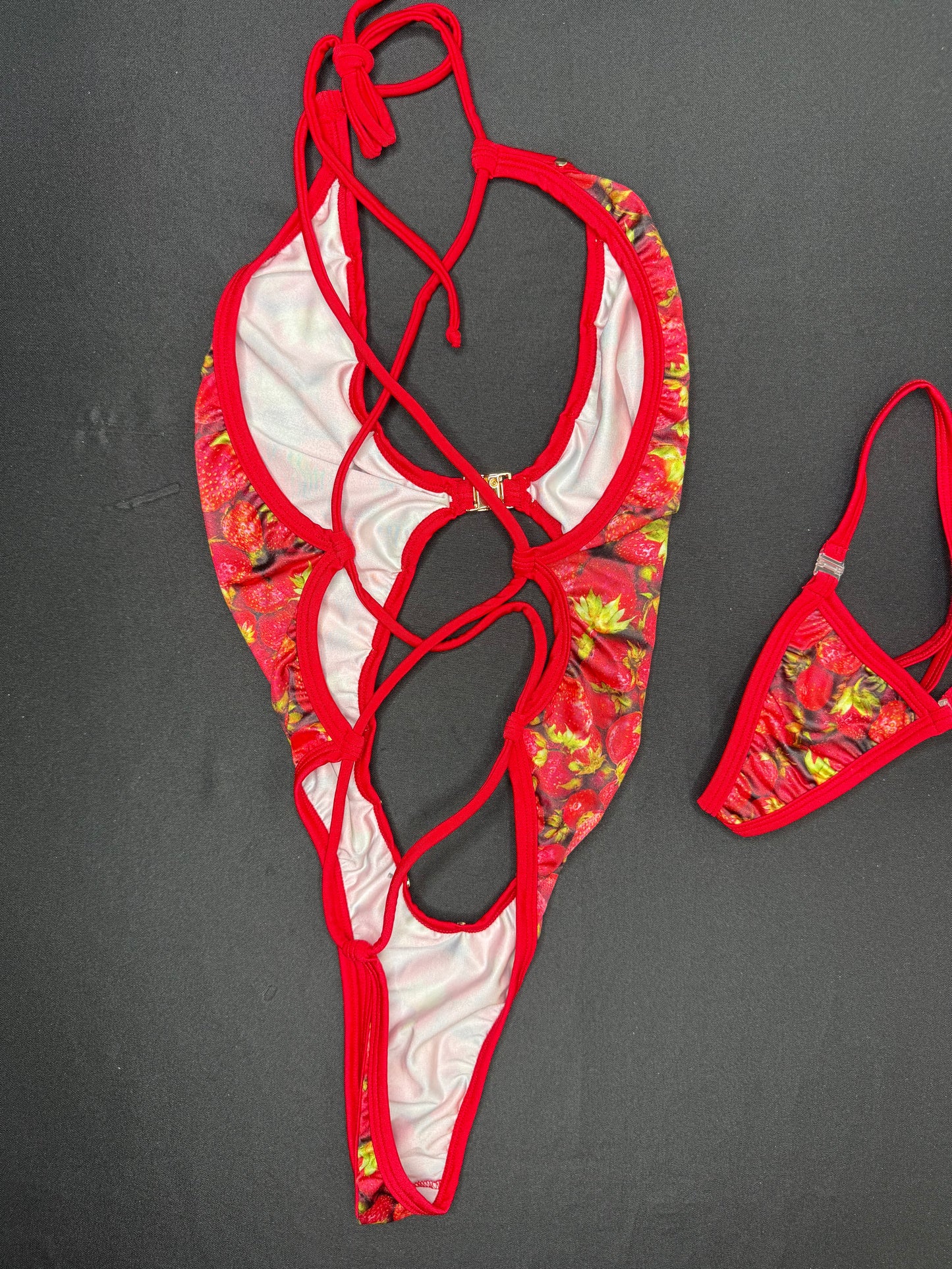 Strawberry One-Piece Lingerie Outfit