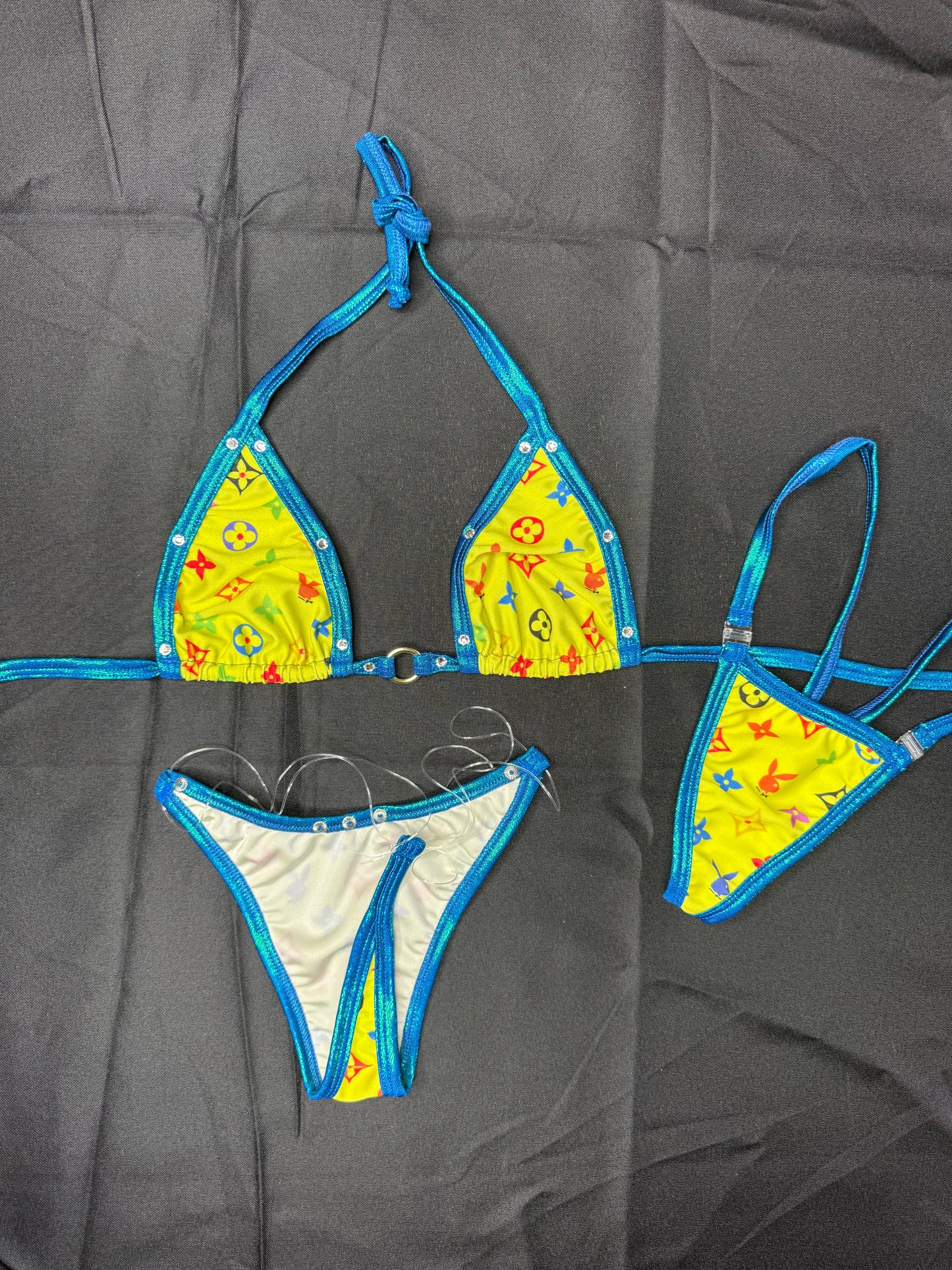 Yellow Bunny Designer Two-Piece Bikini Lingerie Outfit