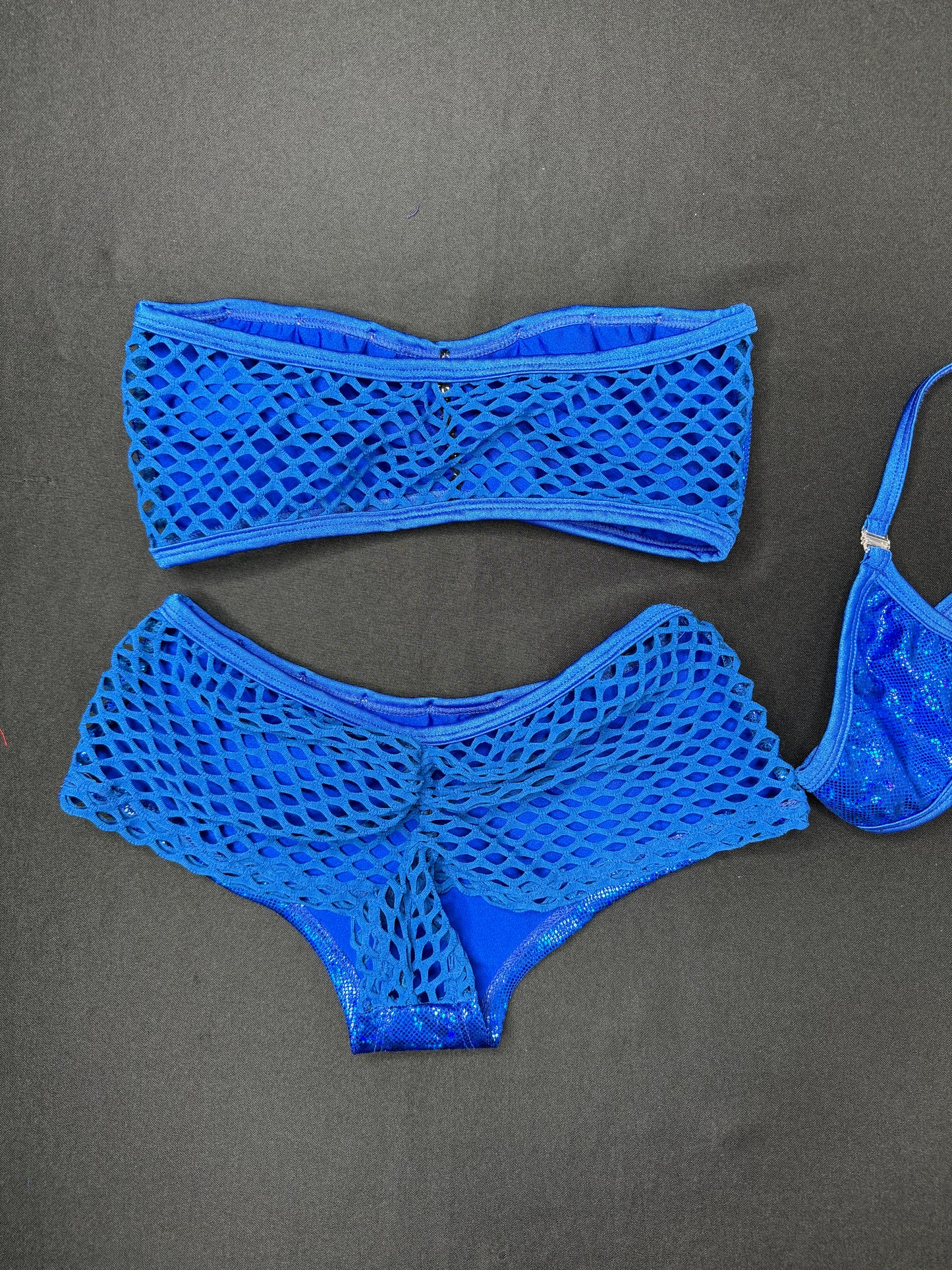 Royal Blue Tube Top/Shorts Two-Piece Lingerie Outfit