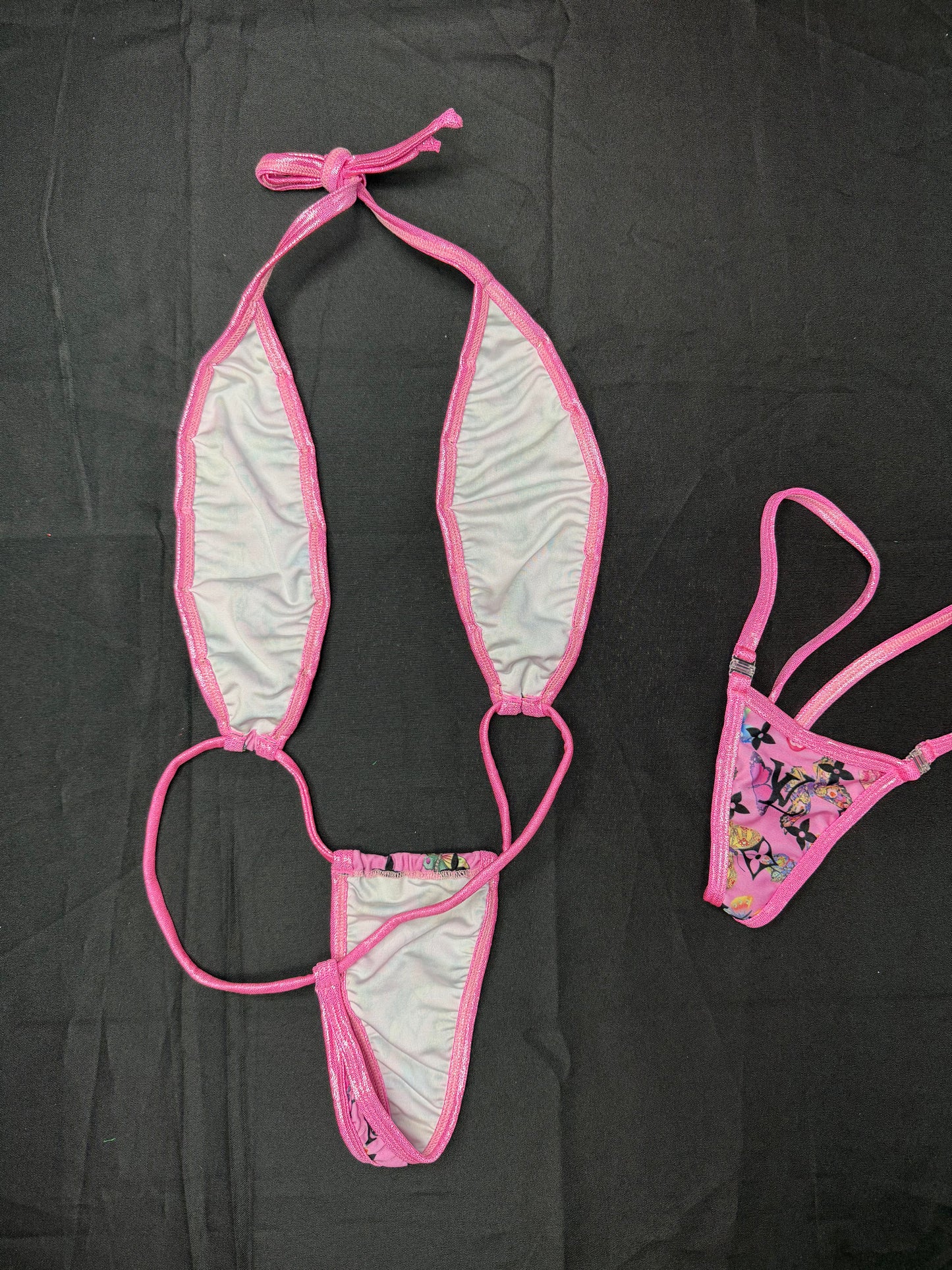 Designer Butterfly Spandex Sling-Shot Lingerie Outfit