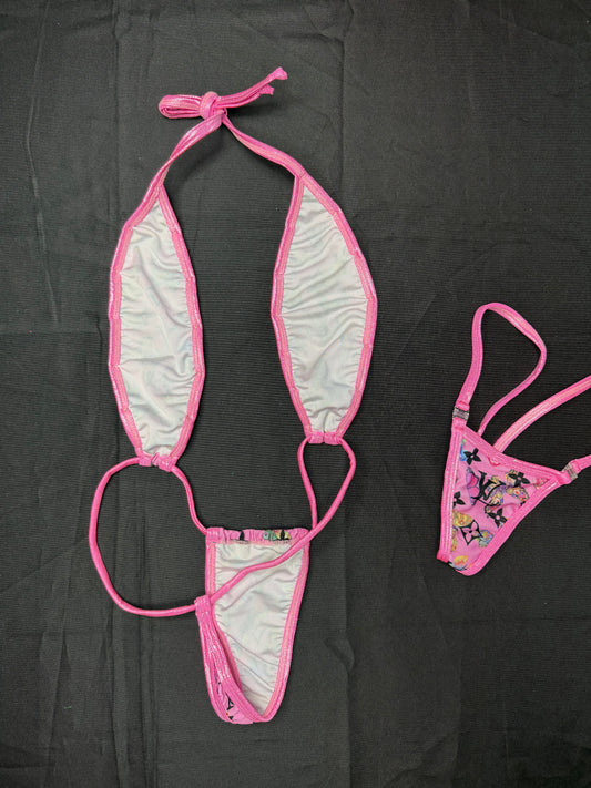 Designer Butterfly Spandex Sling-Shot Lingerie Outfit