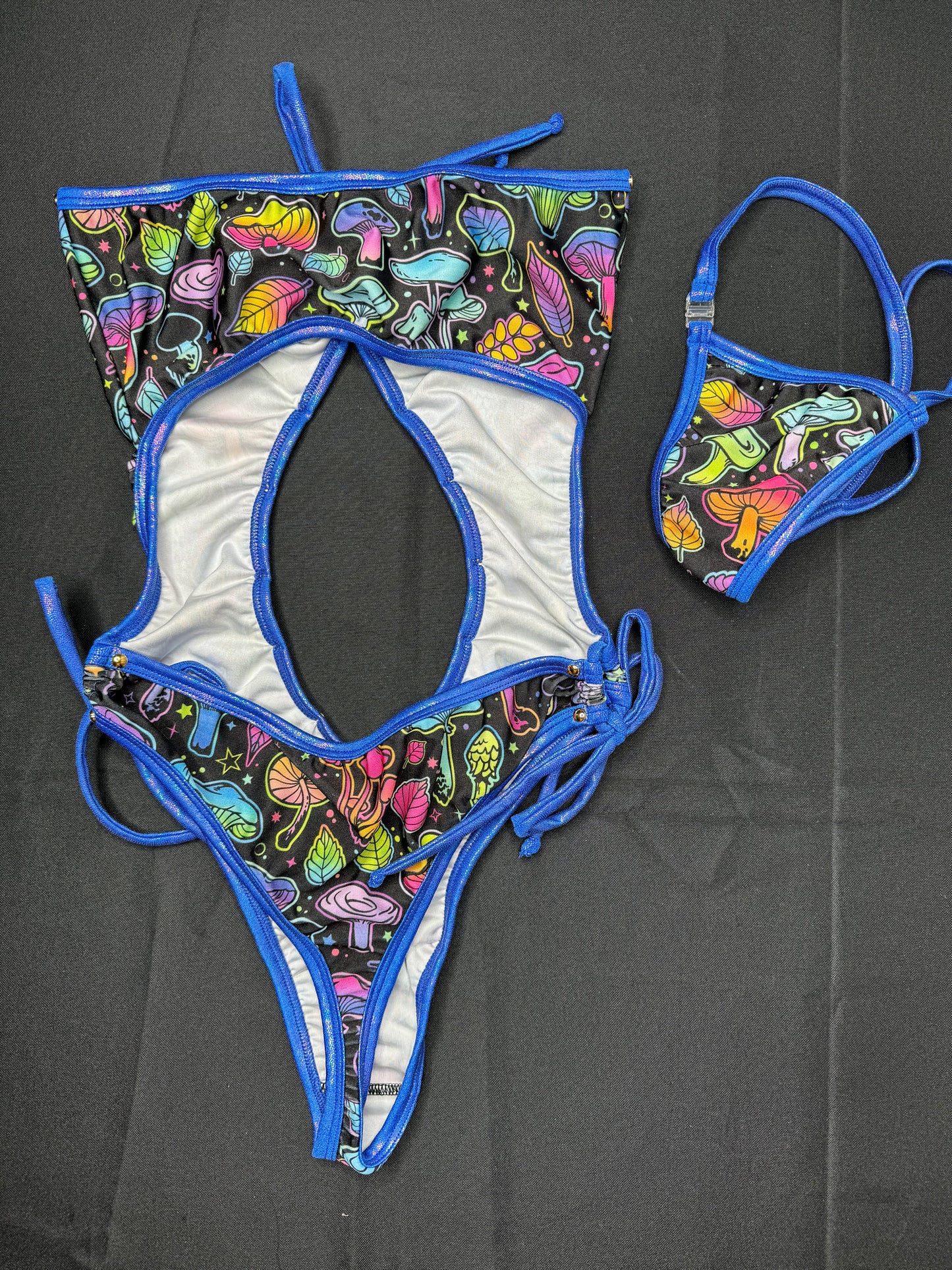 Cosmic Purple/Black Mushroom One-Piece Exotic Dancer Outfit