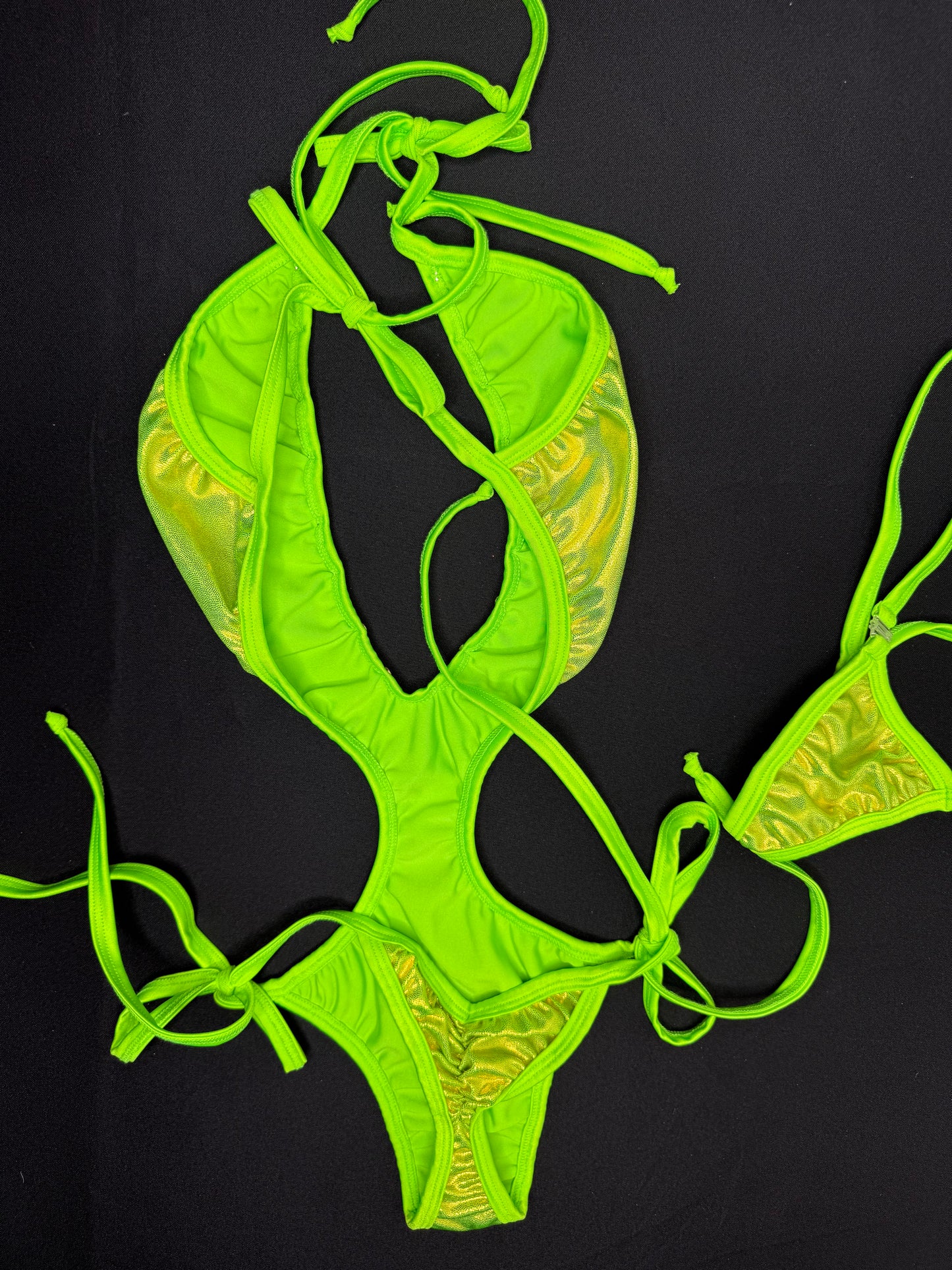 Lime Green One-Piece Lingerie Outfit