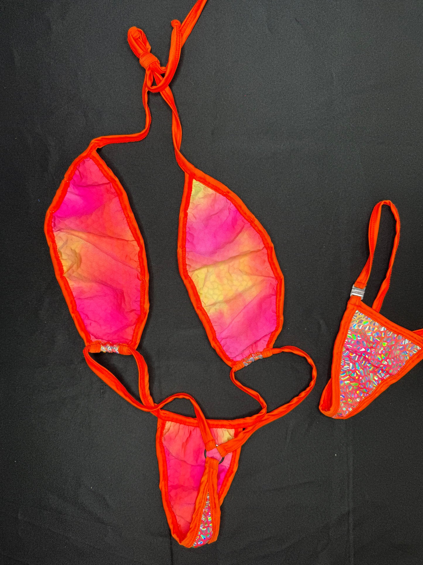 Ombré Sparkle Slingshot/Skirt Two-Piece Lingerie Combo