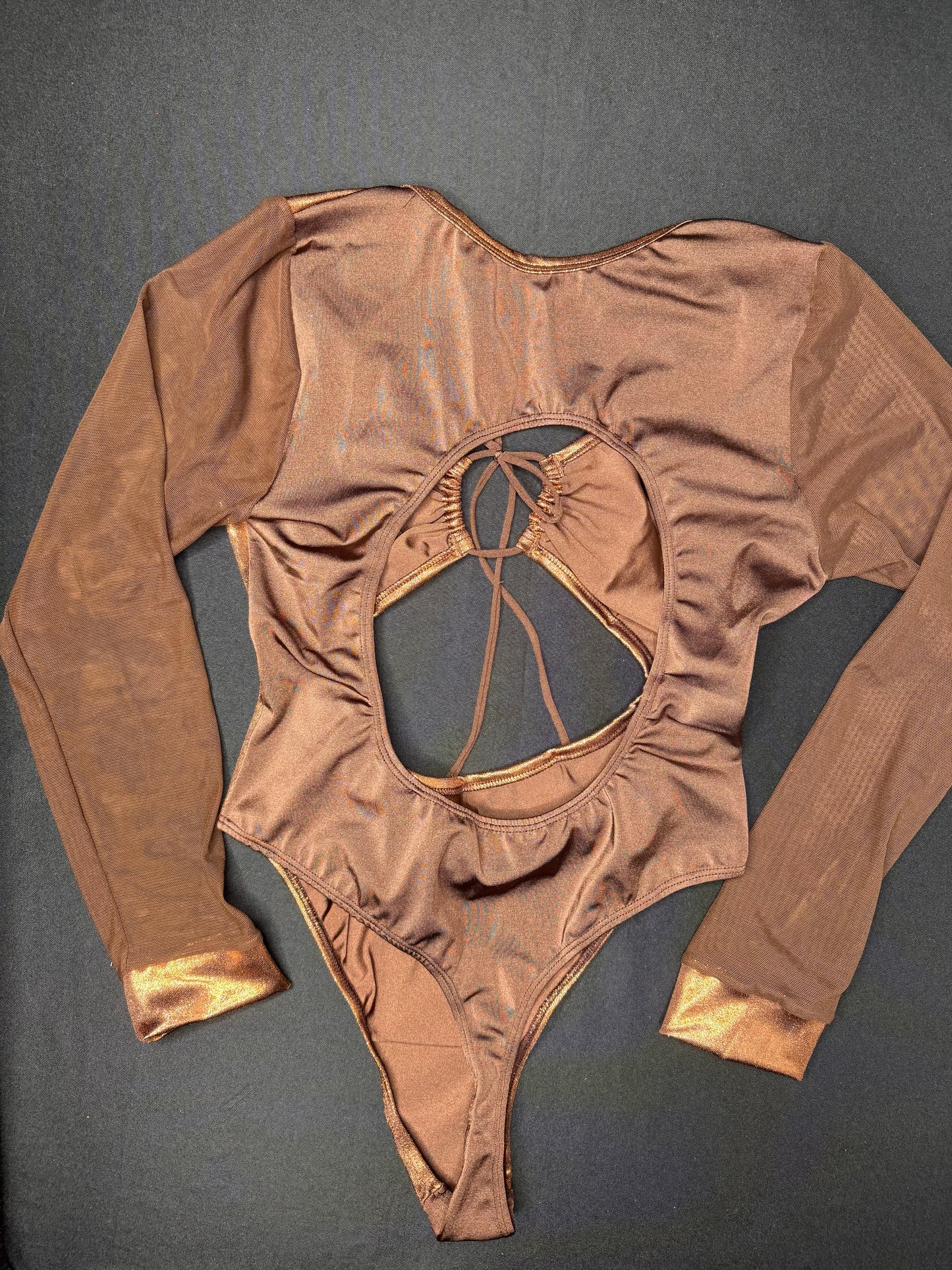 Mocha/Bronze One-Piece Leotard Lingerie Outift