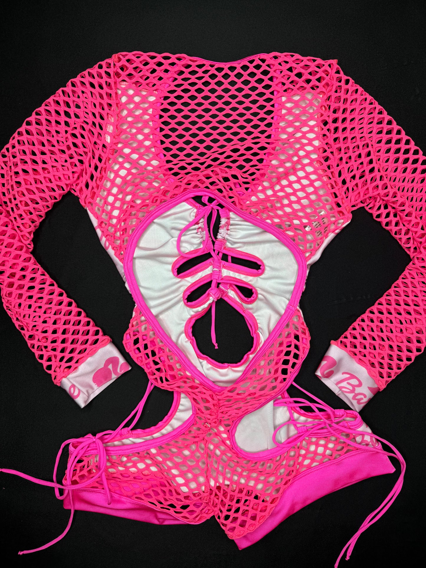 Hot Pink/Baby Pink Barbie One-Piece Romper Lingerie Outfit