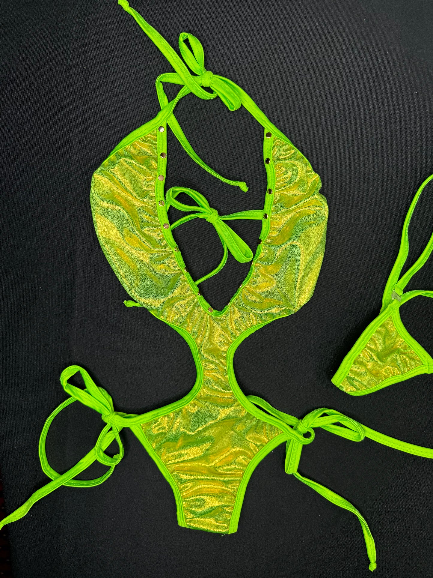 Lime Green One-Piece Lingerie Outfit