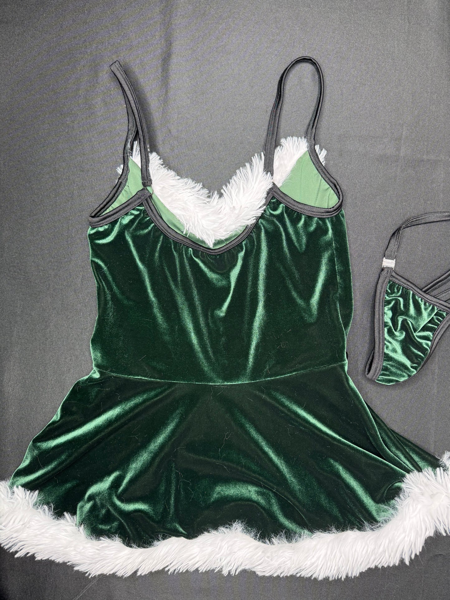 Green Velvet Christmas Lingerie Skirt