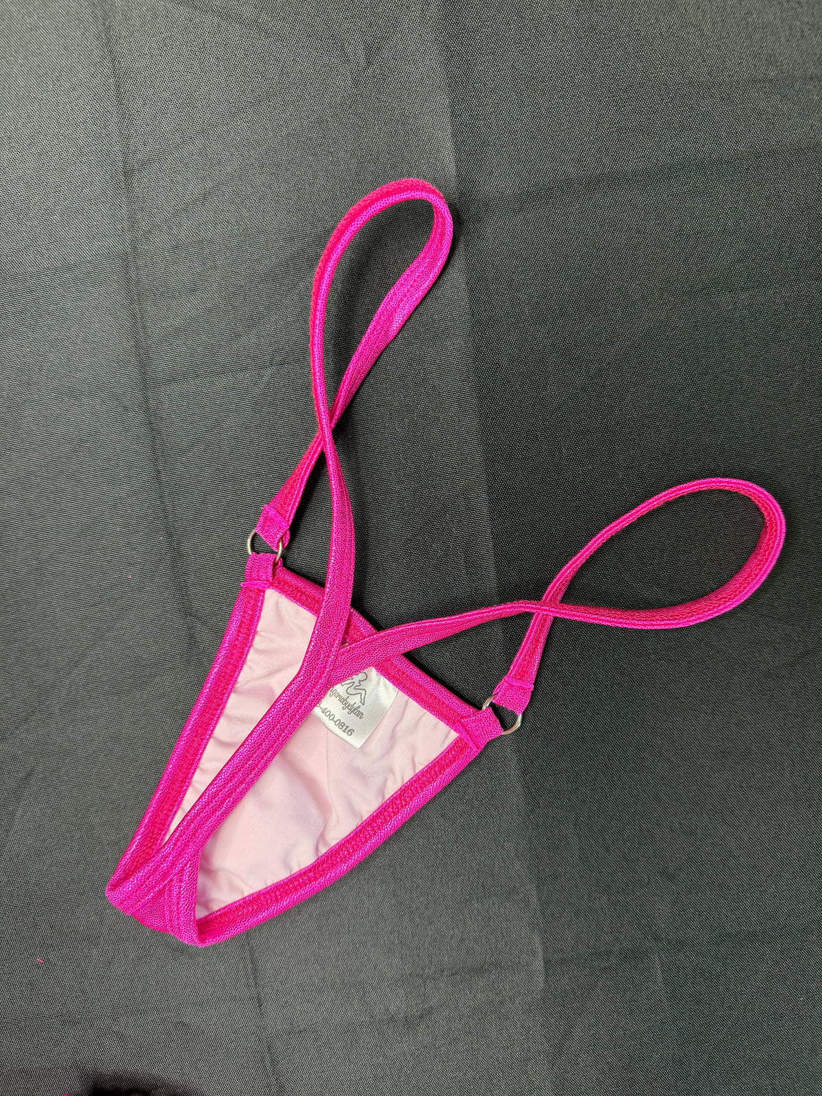 Fuchsia/Hot Pink Spandex Sling-Shot Shorts Lingerie Outfit