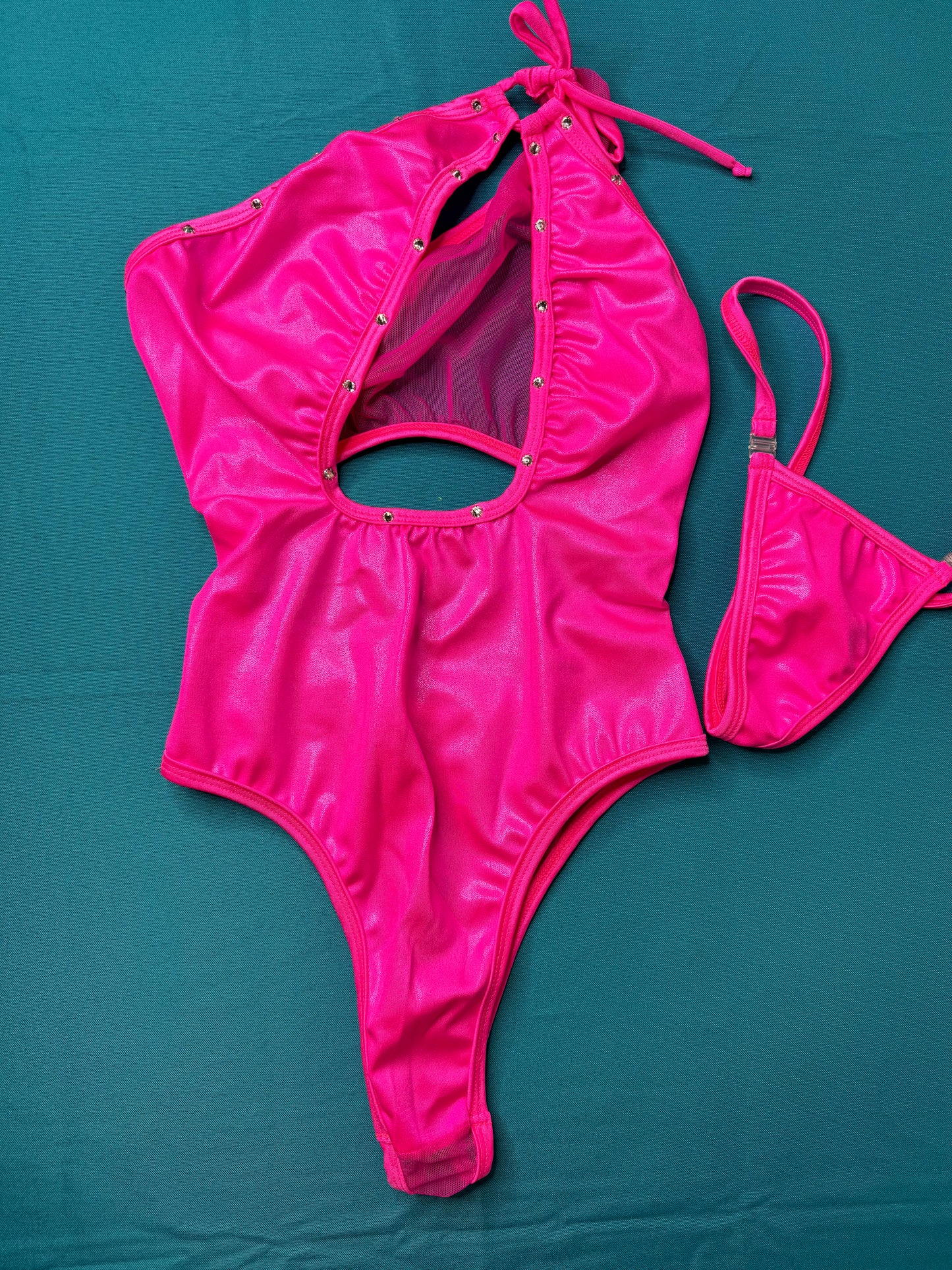 Hot Pink One-Piece Leotard Outfit