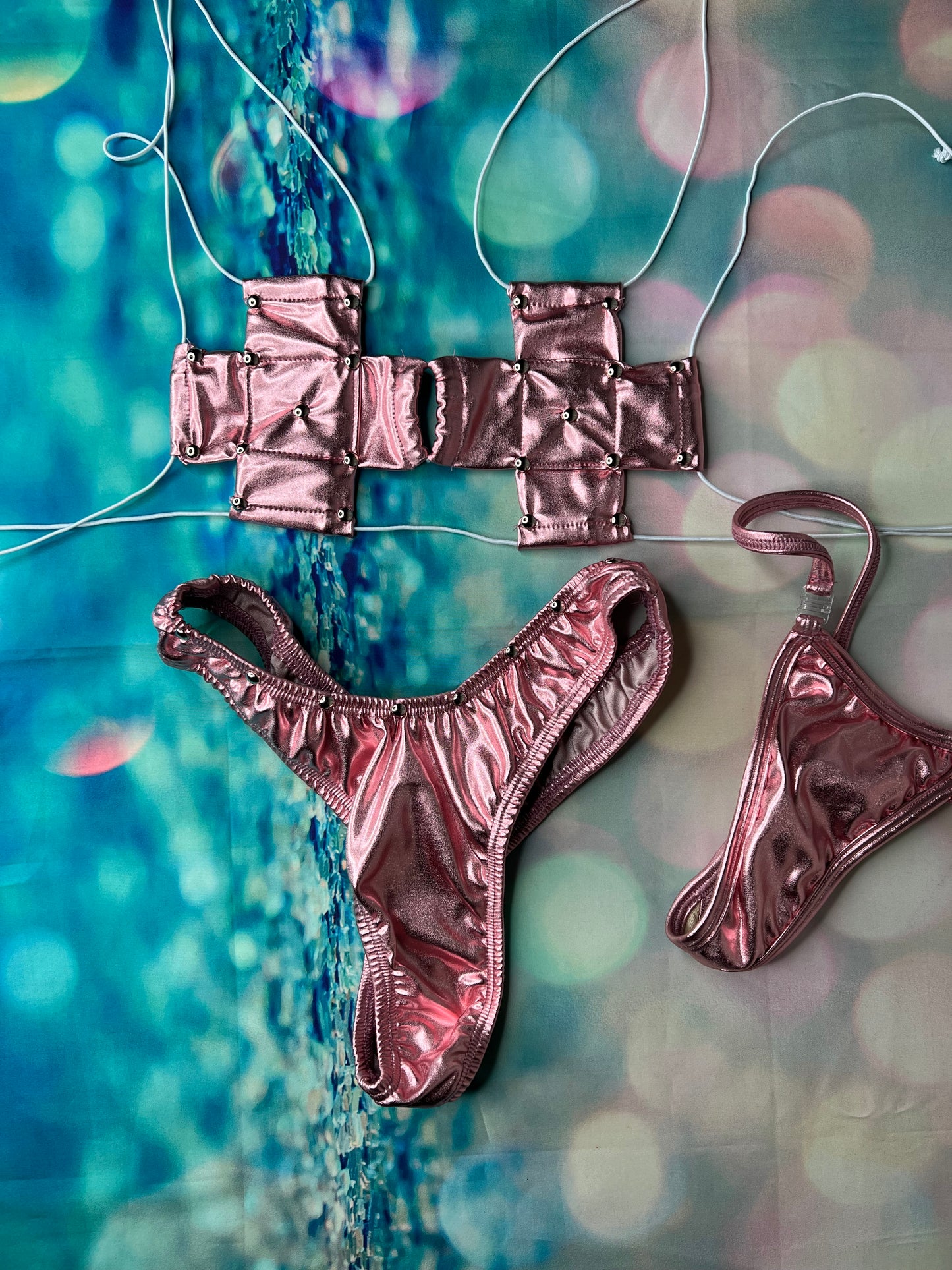 Exotic Dance Wear High Waisted Thong/Star Top