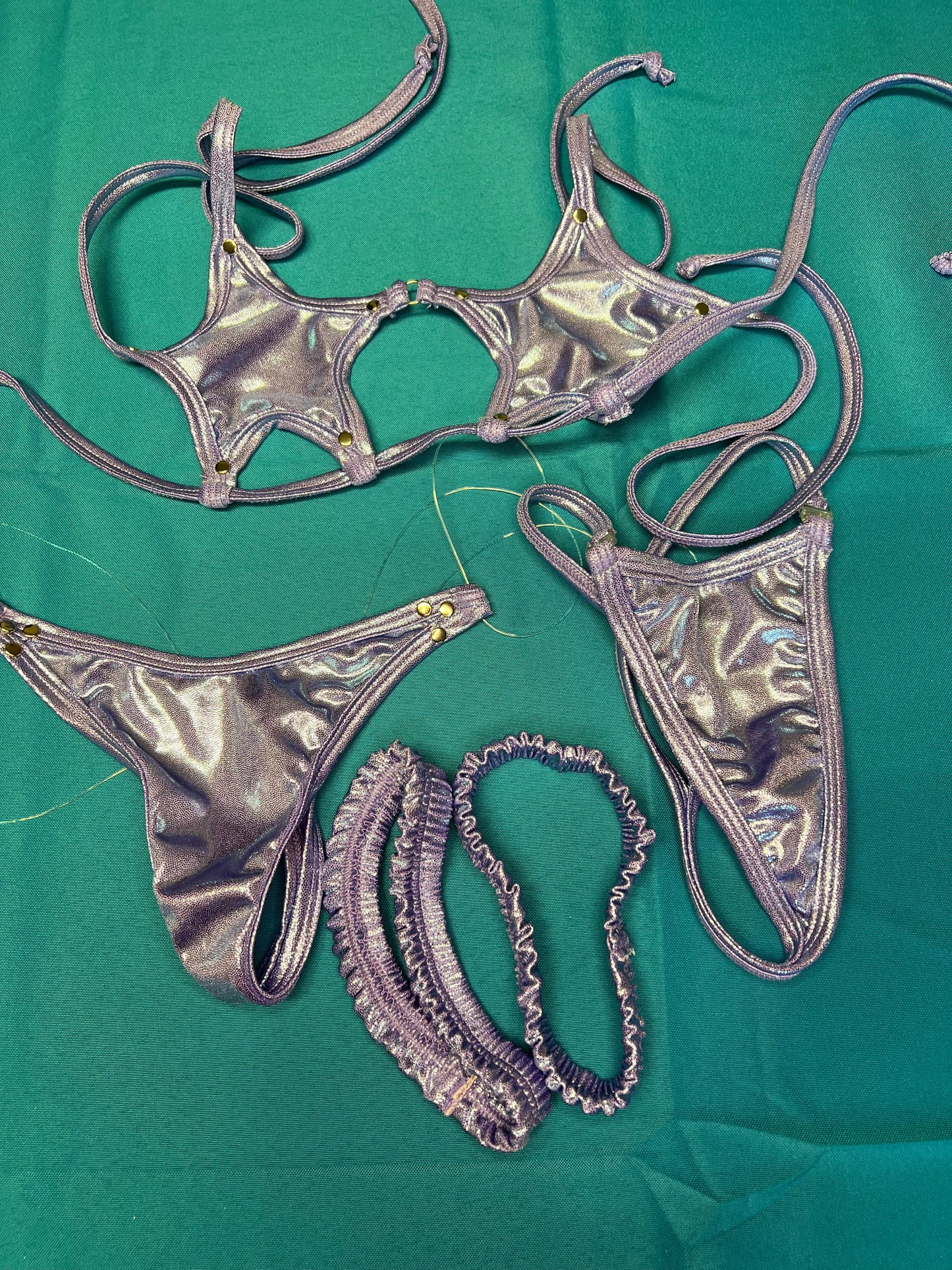 Two-Piece Lavender Stretch Fabric Star Top Outfit Dancewear