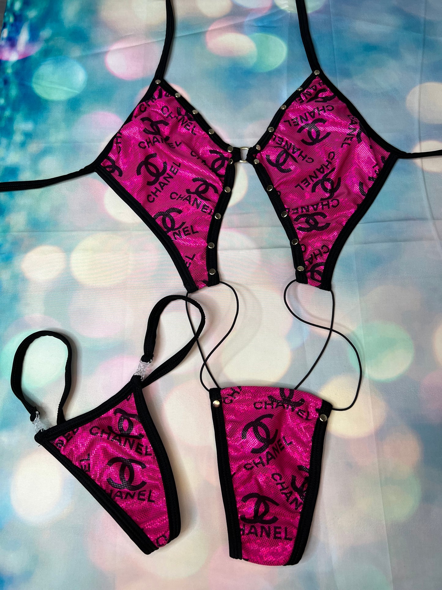 Hot Pink Sling Shot One-Piece Outfit Exotic Dance Wear Premium
