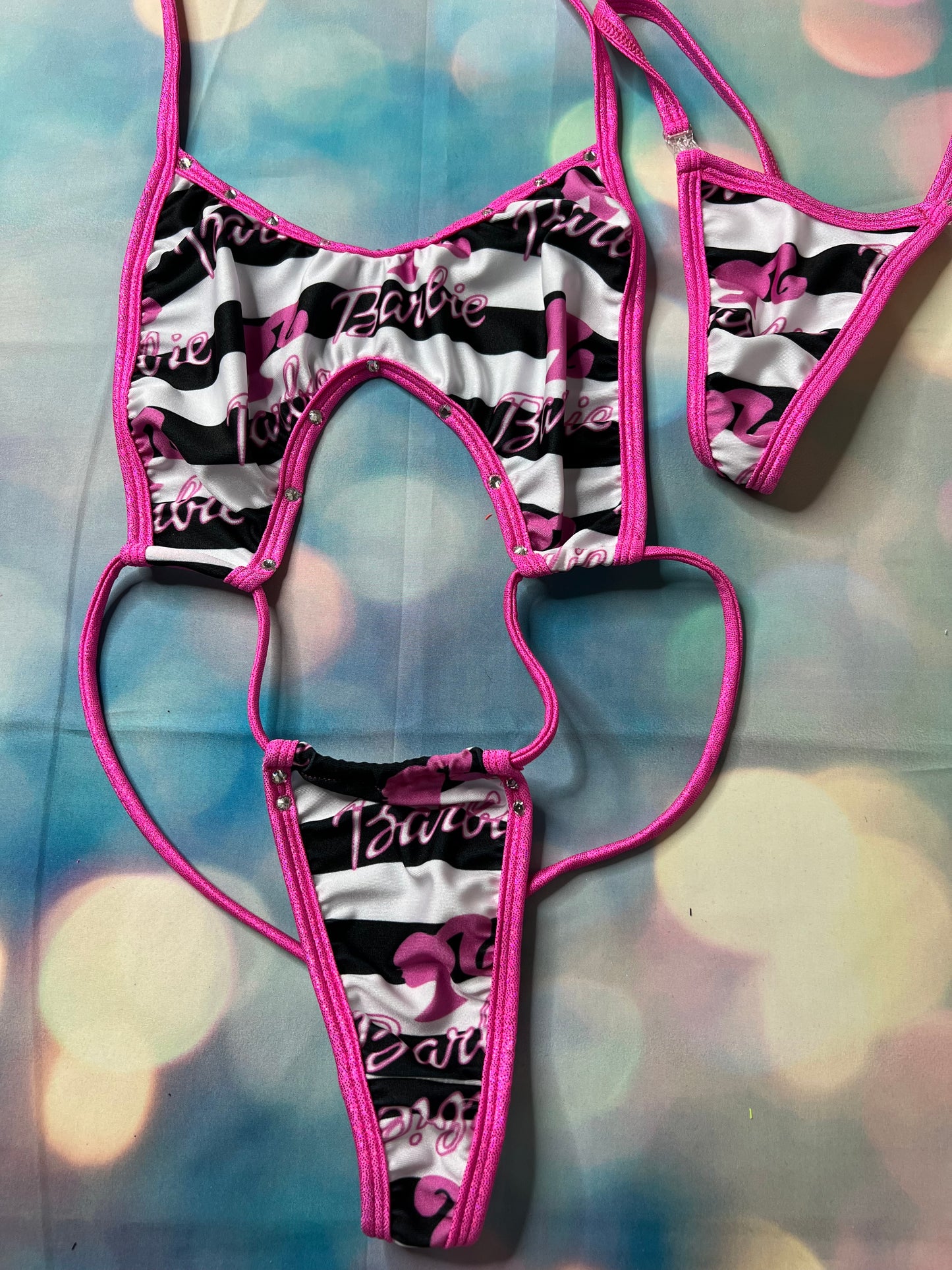 Hot Pink Sling-Shot Exotic Dance Wear Outfit Striking Stripper