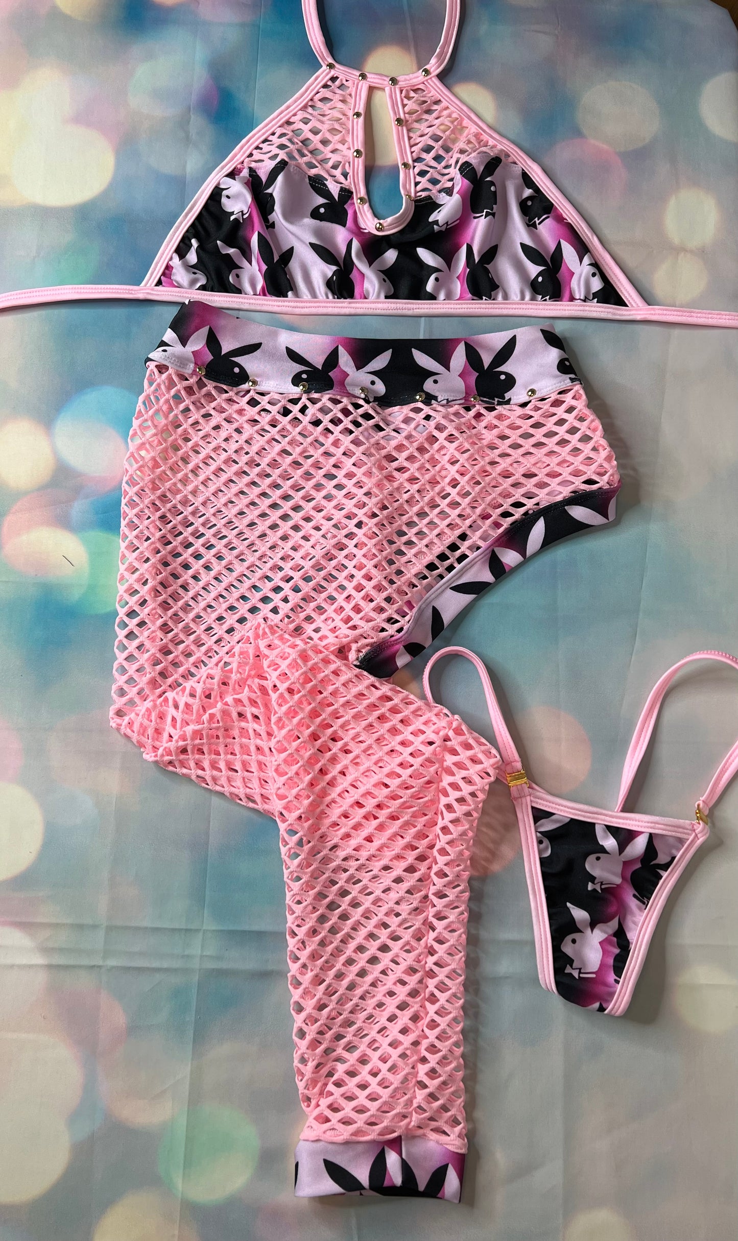 Baby Pink Leg Outfit Exotic Dance Wear Sensual Stripper Wear