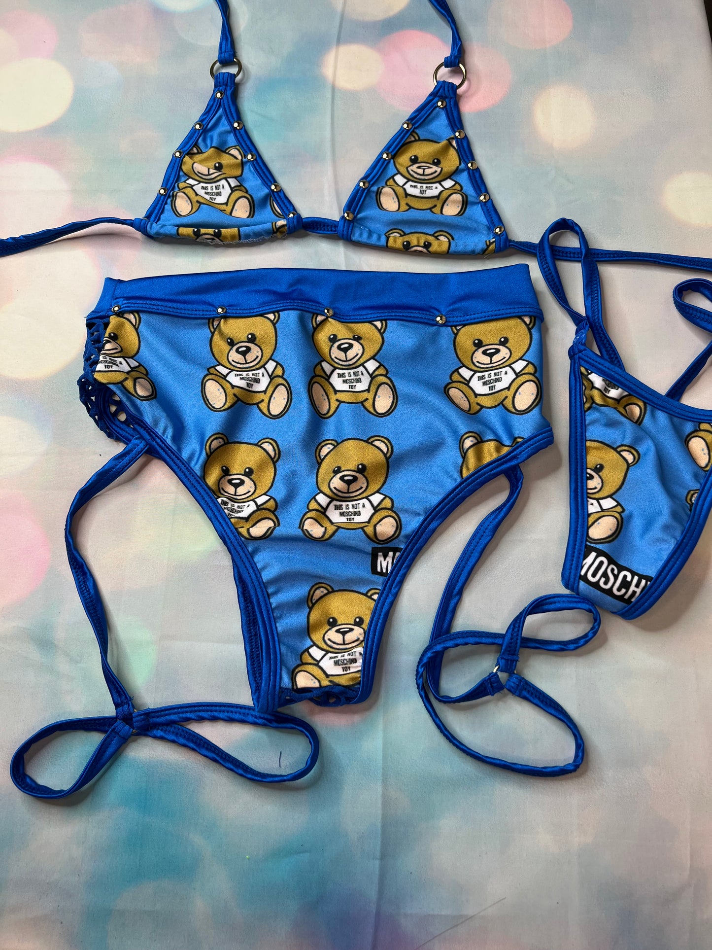 Exotic Dance Wear Blue Two-Piece - Sultry Stripper Outfit