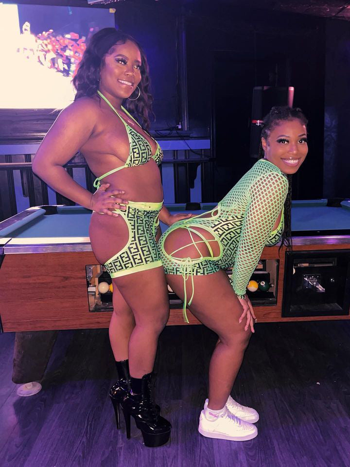 Exotic Dance Wear Neon Green Outfit Confidence and Style