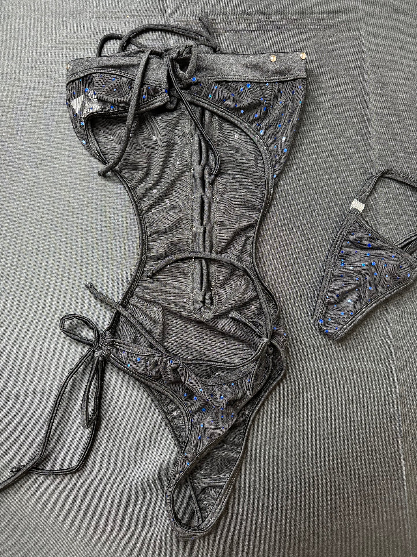 Exotic Dance Wear One-Piece Lime Green Mesh Outfit