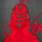 Red Spandex Spider Web One-Piece Romper Lingerie Outfit