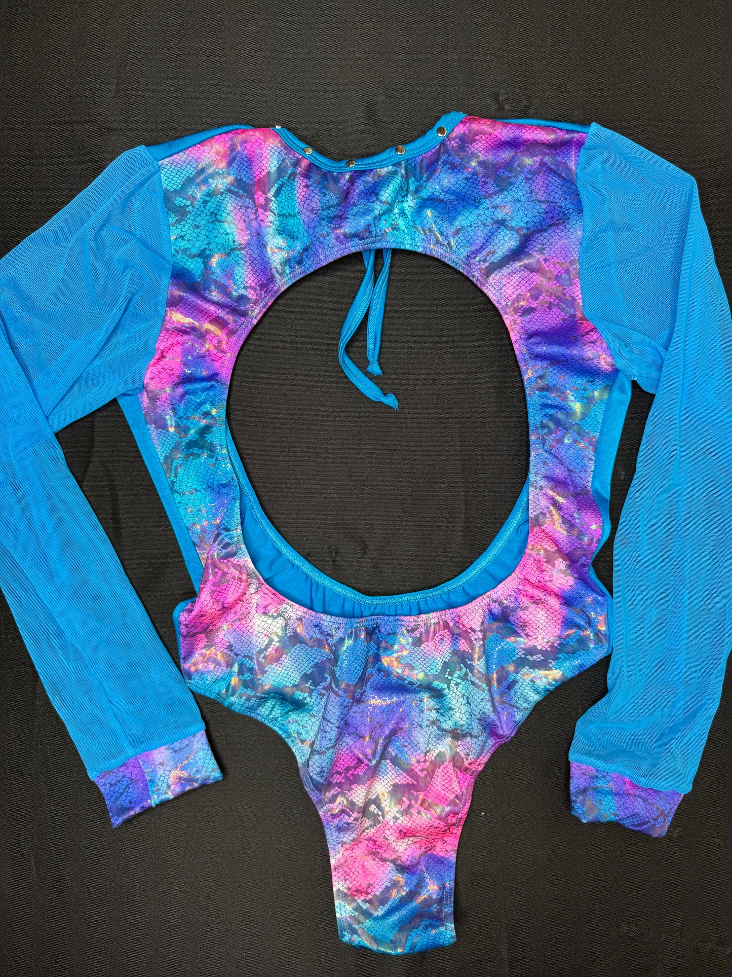 Blue/Pink Animal Print Leotard One-Piece/Bikini Top Lingerie Outfit