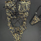 Black/Gold Spandex One-Piece Lingerie Outfit