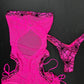 Hot Pink Web/Mesh One-Piece Romper/Cheeky Thong Lingerie Outfit