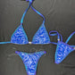 Designer Velvet/Metallic Purple Spandex Two-Piece Bikini Lingerie Outfit
